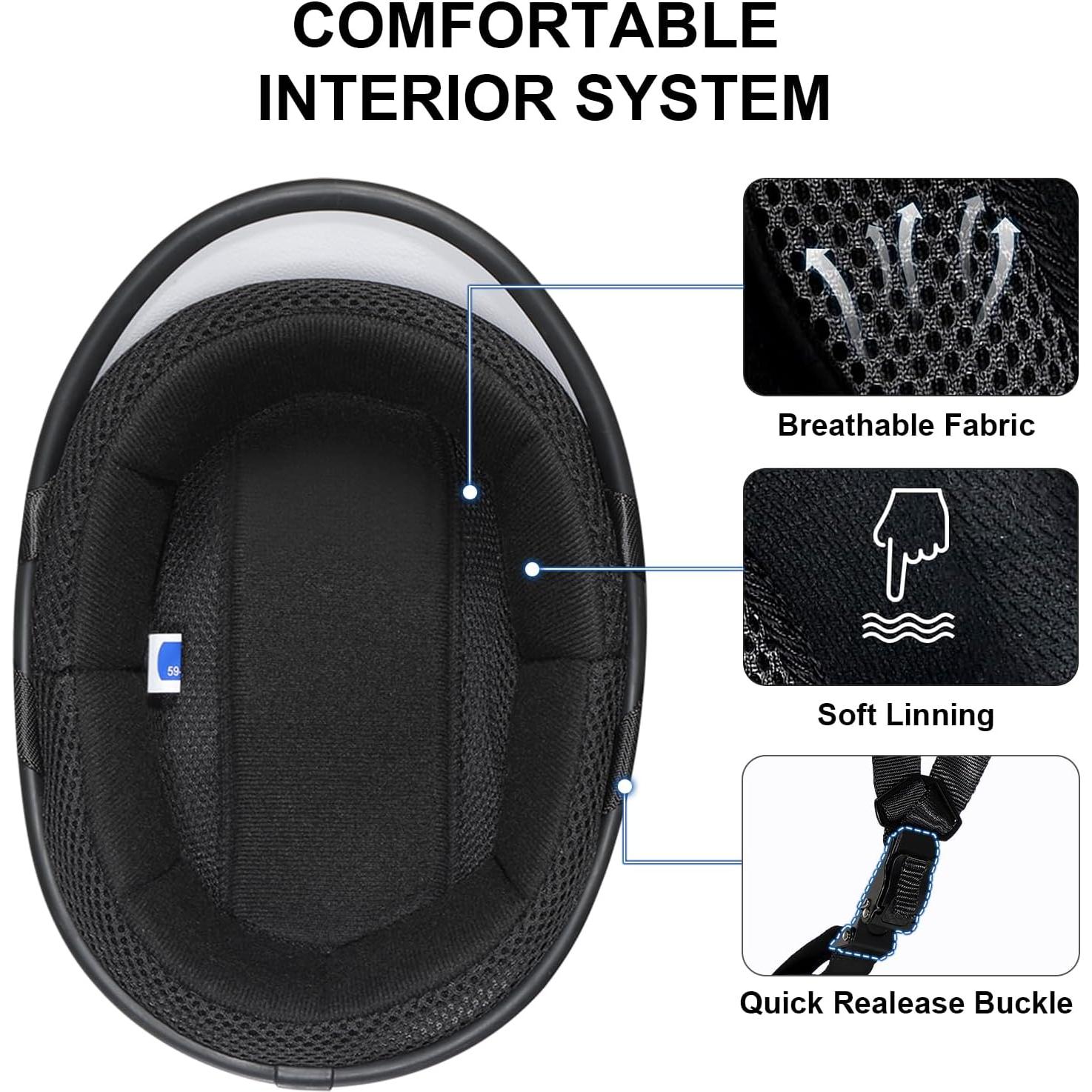 Casco de Moto TRIANGLE H01 Half Face Negro y Blanco