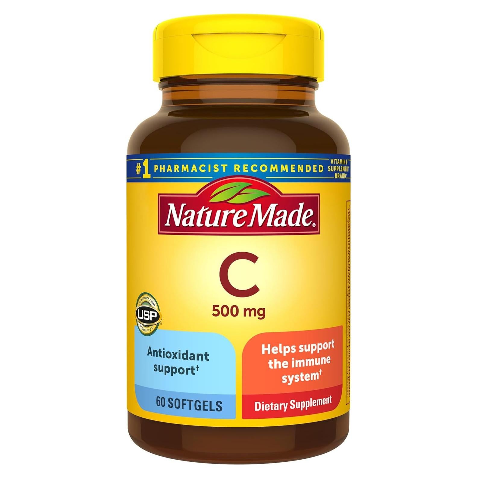 Nature Made Vitamina C 500 mg - 60 Gelatinas Blandas Sin Gluten