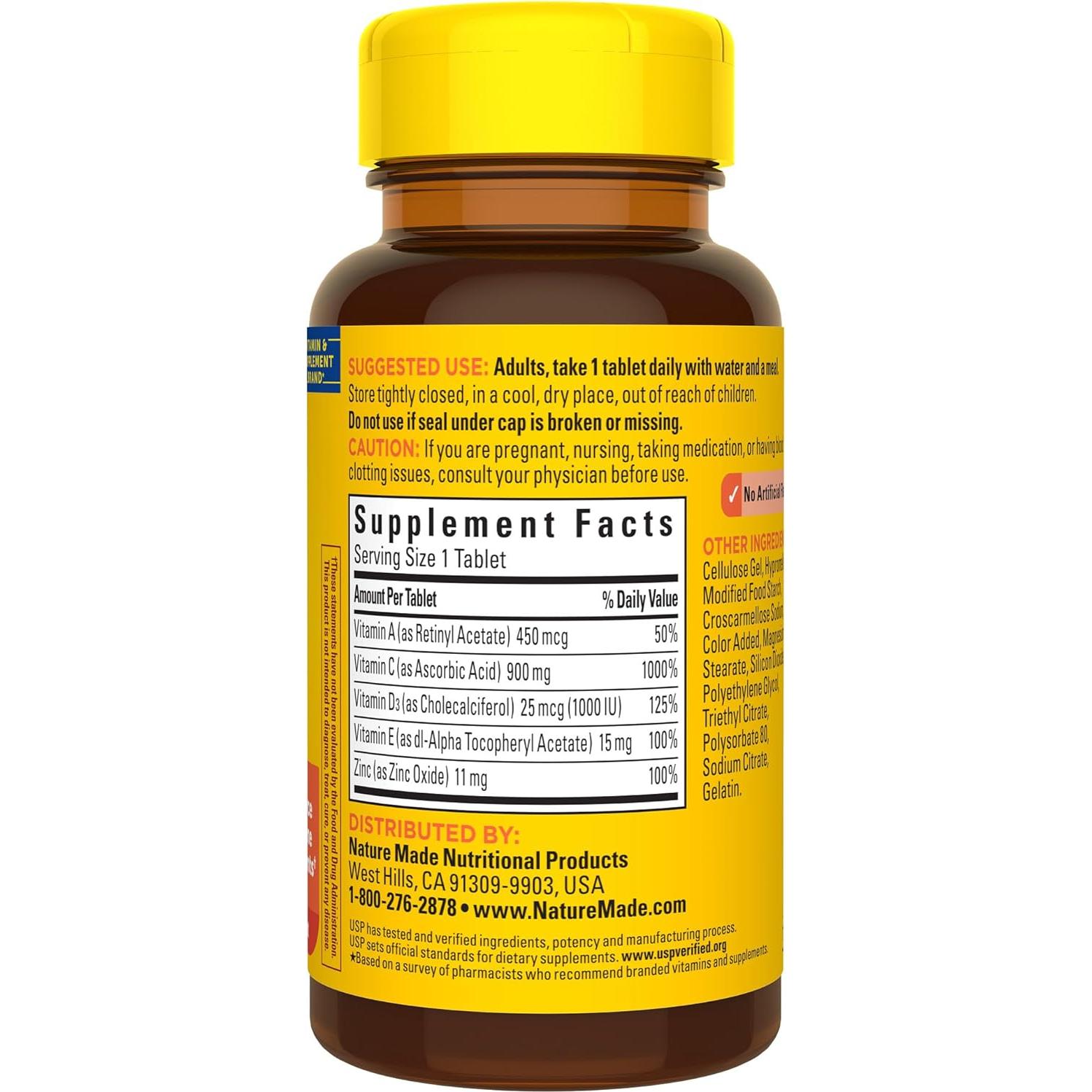 Nature Made Super C con Vitamina D3 y Zinc 60 Tabletas