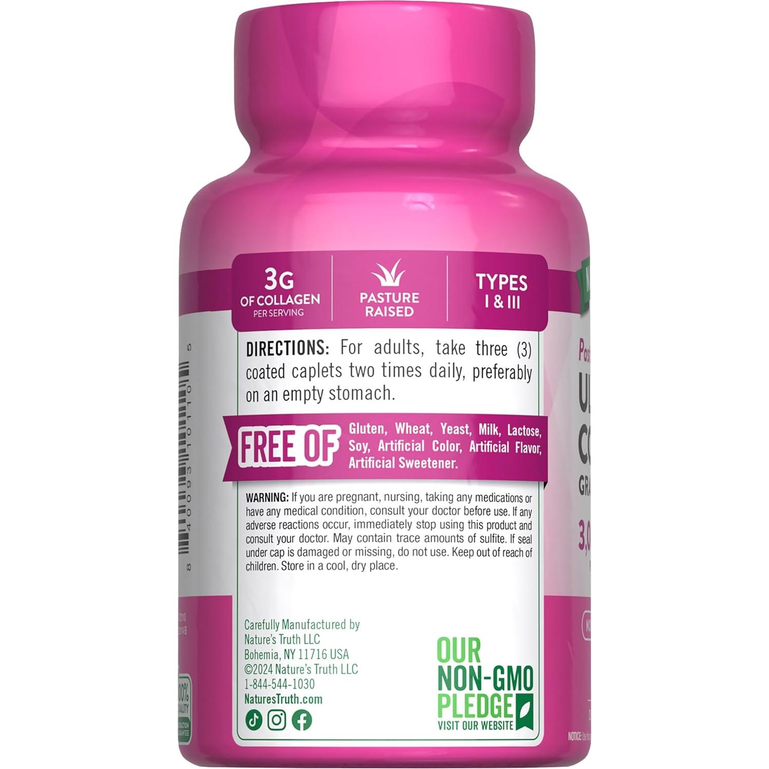 Colágeno en Péptidos La Verdad de la Naturaleza 90 Tabletas Tipo 1 y 3