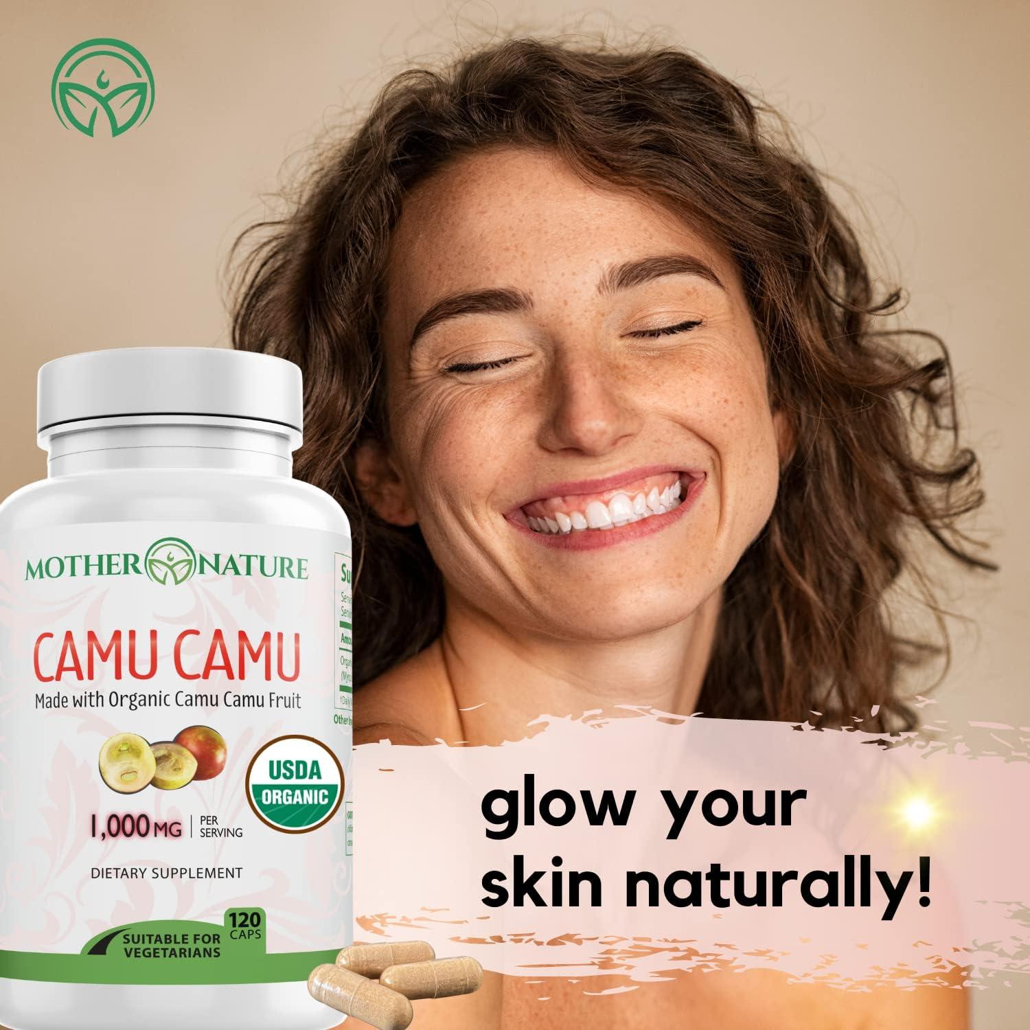 Cápsulas de Vitamina C Orgánica Camu Camu 1000mg 120 Unidades