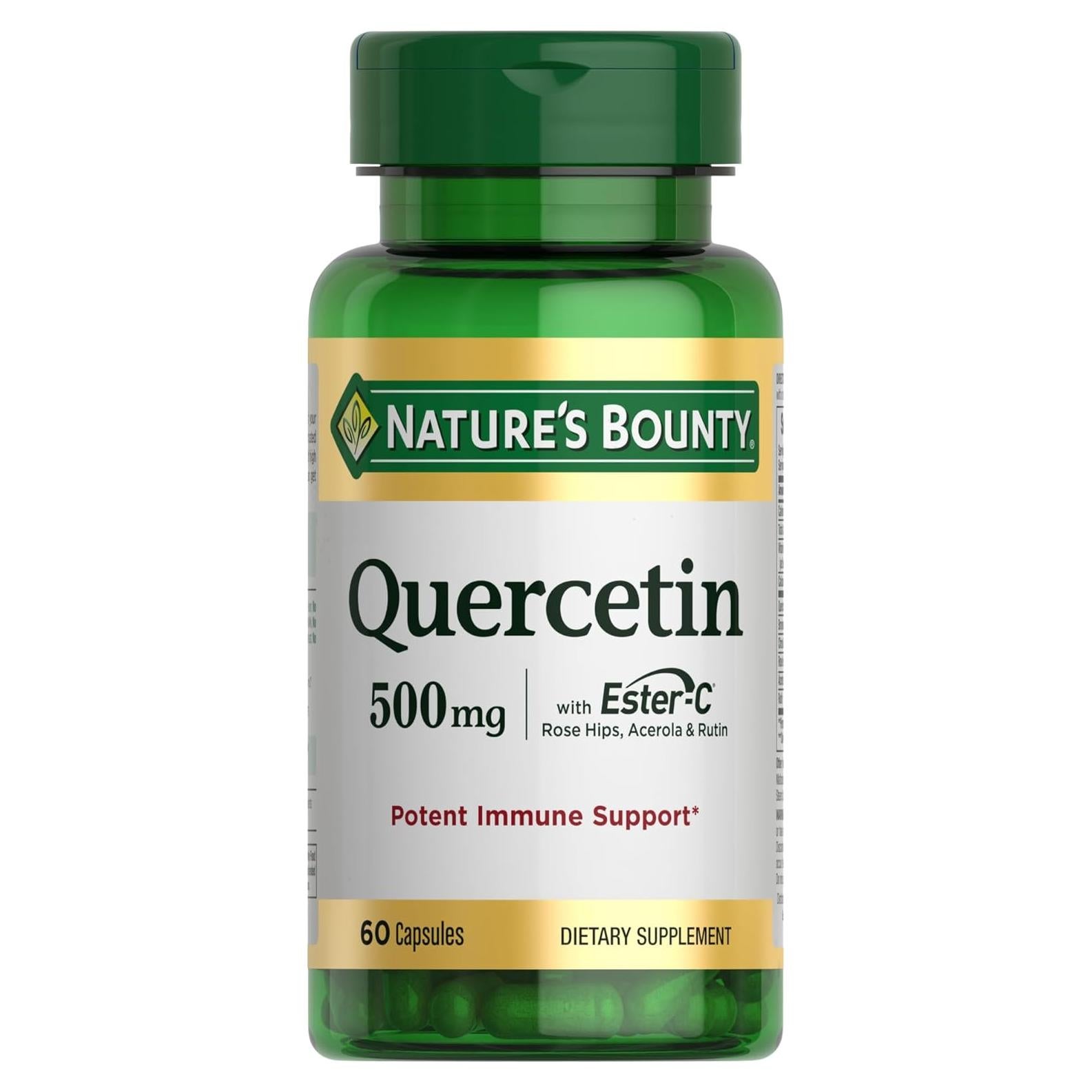 Quercetina Nature's Bounty 500mg con Vitamina C 60 Cápsulas