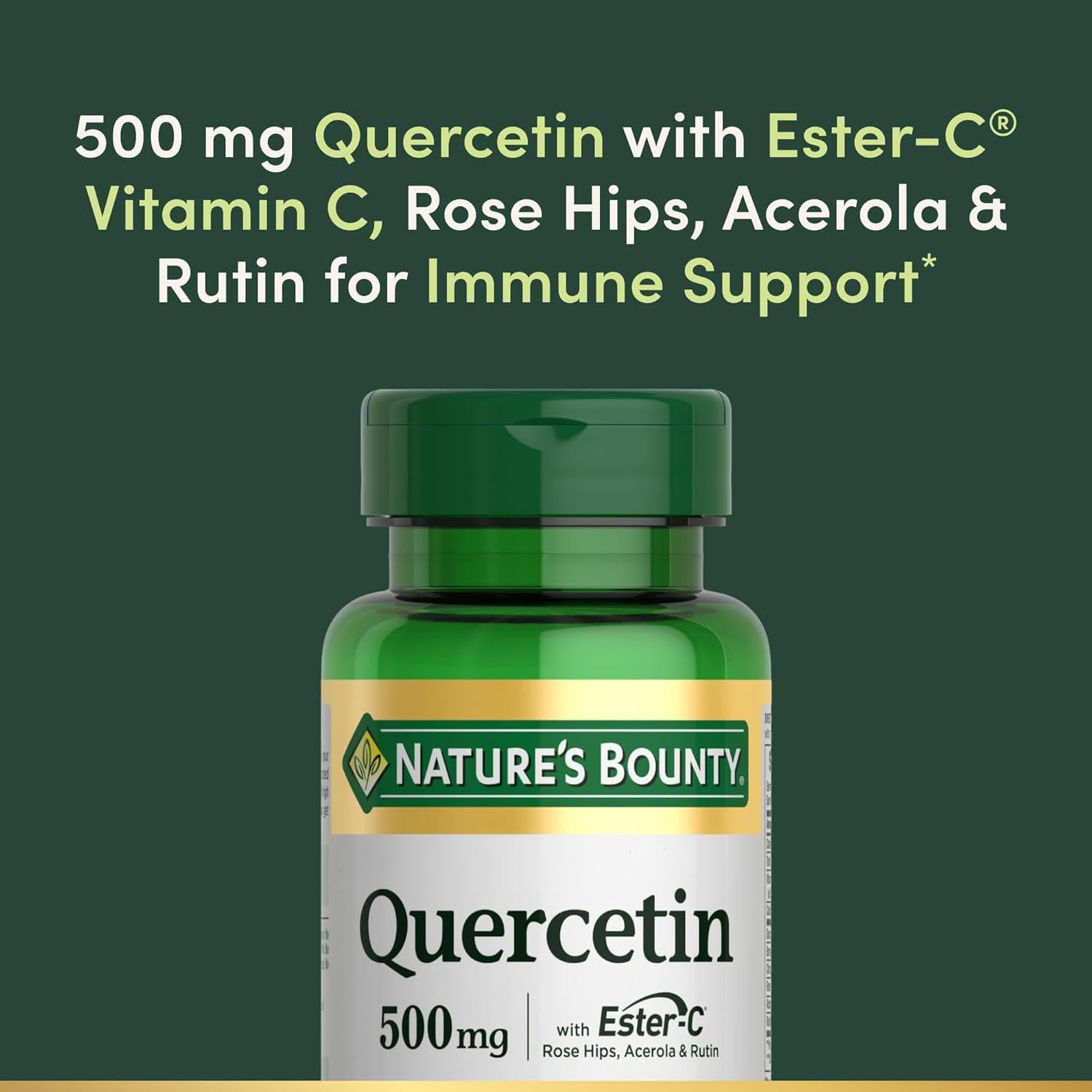Quercetina Nature's Bounty 500mg con Vitamina C 60 Cápsulas