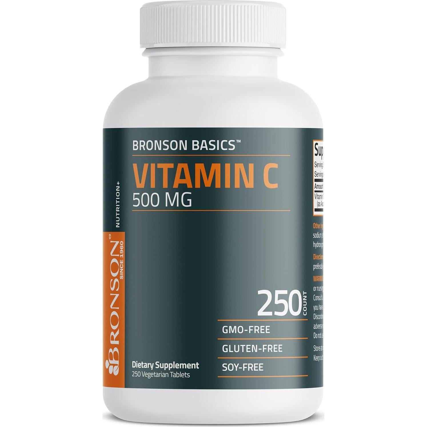 Vitamina C 500 MG Bronson - 250 Tabletas Vegetarianas