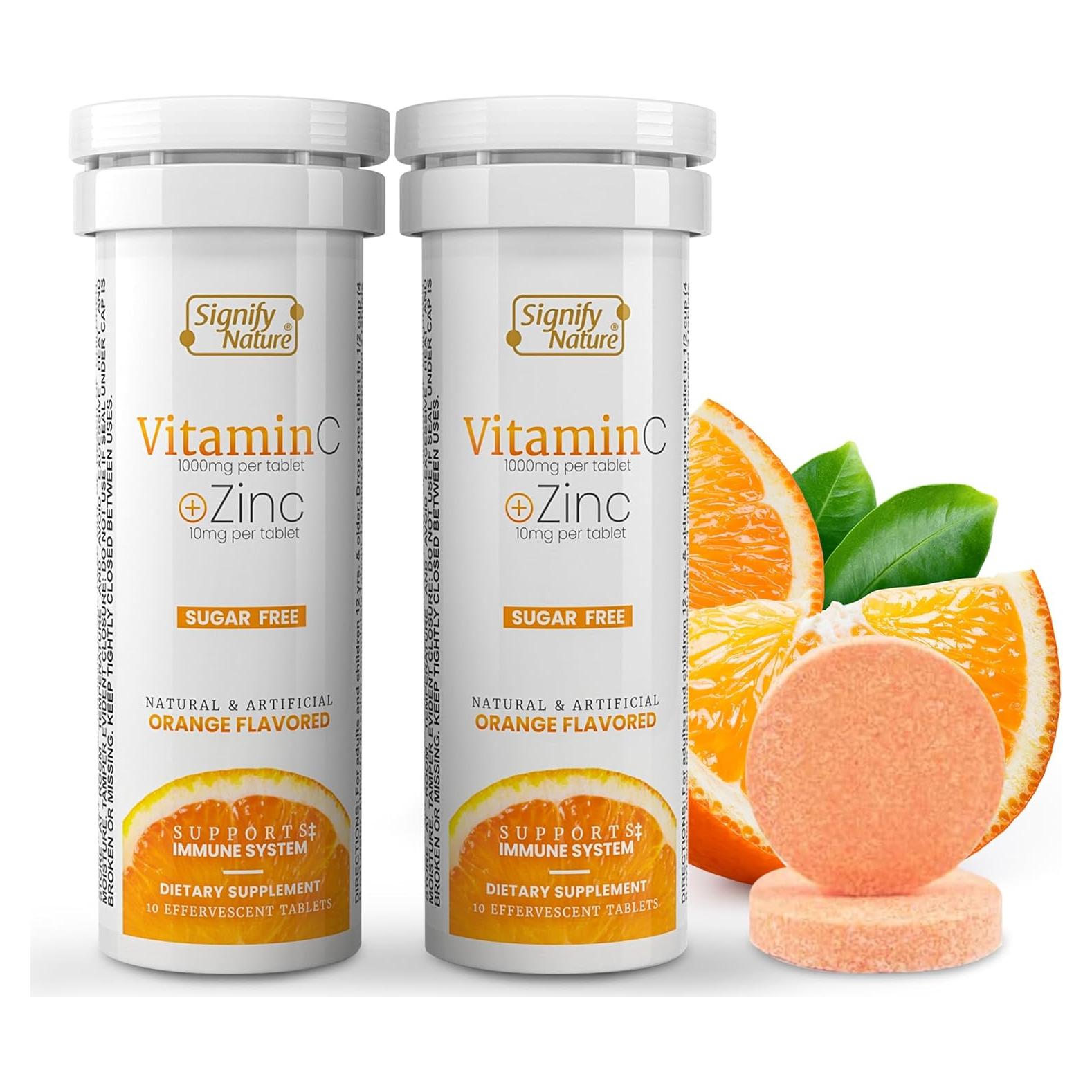 Tabletas Efervescentes Vitamina C 1000mg + Zinc Signify Nature - 20 Unidades