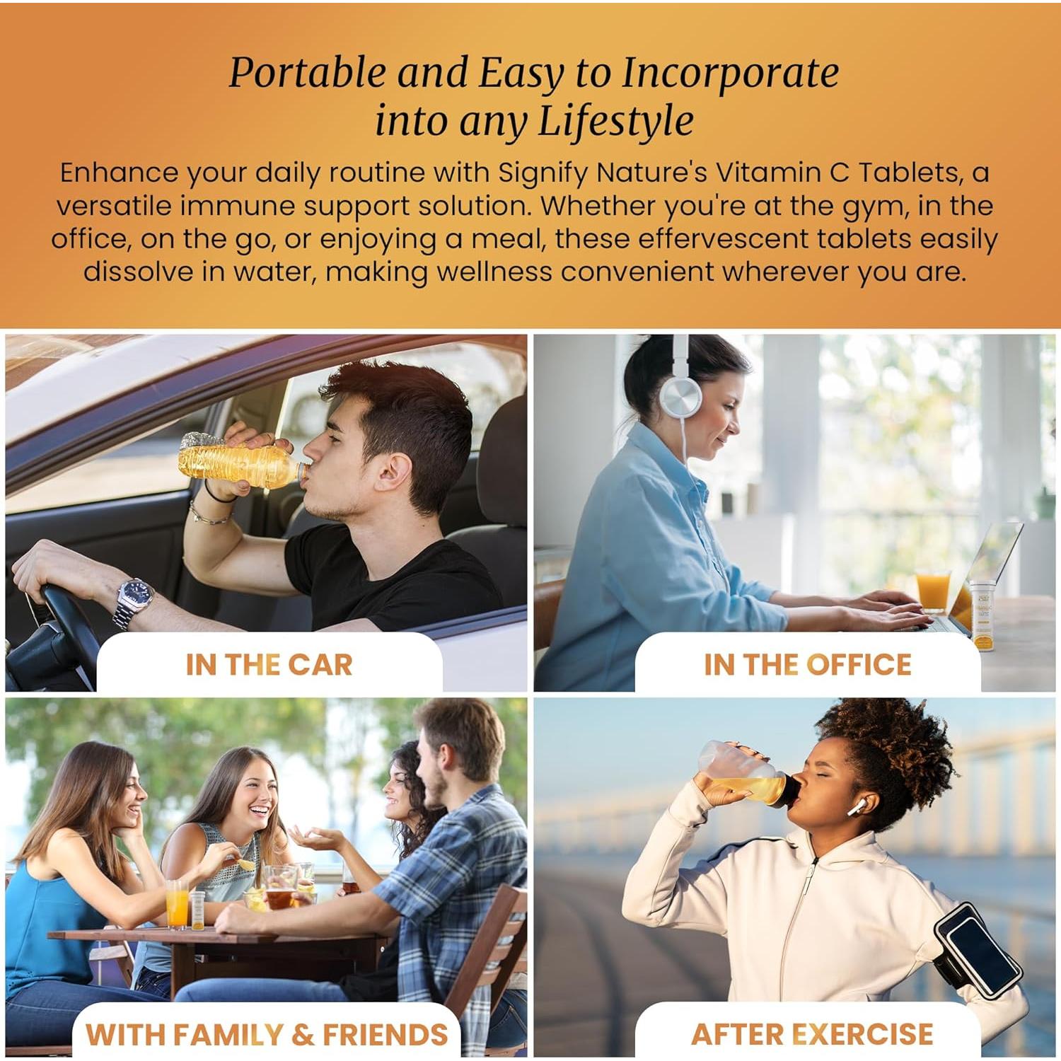 Tabletas Efervescentes Vitamina C 1000mg + Zinc Signify Nature - 20 Unidades