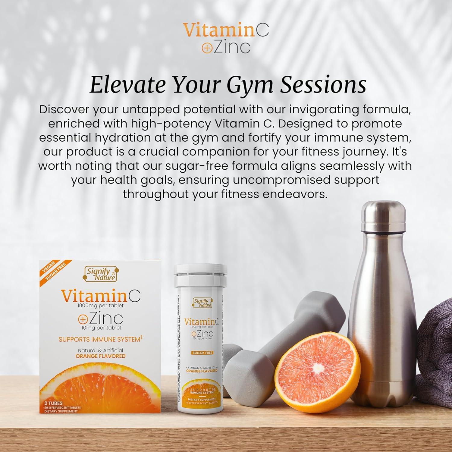 Tabletas Efervescentes Vitamina C 1000mg + Zinc Signify Nature - 20 Unidades