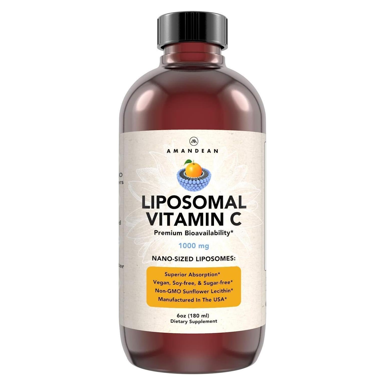 Vitamina C Liposomal Amandean 1000mg 180ml Antioxidante Vegano