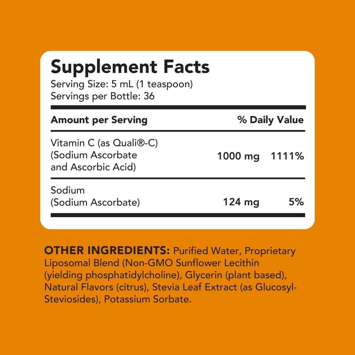 Vitamina C Liposomal Amandean 1000mg 180ml Antioxidante Vegano