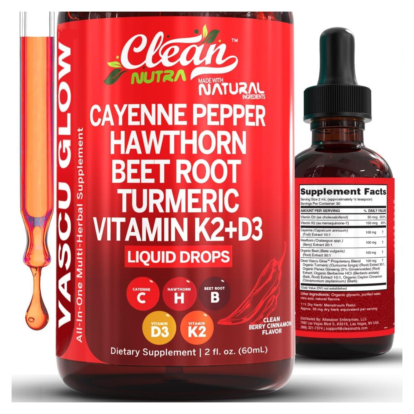 Suplemento Líquido Clean Nutra de Gotas de Pimienta de Cayena 1 Paquete