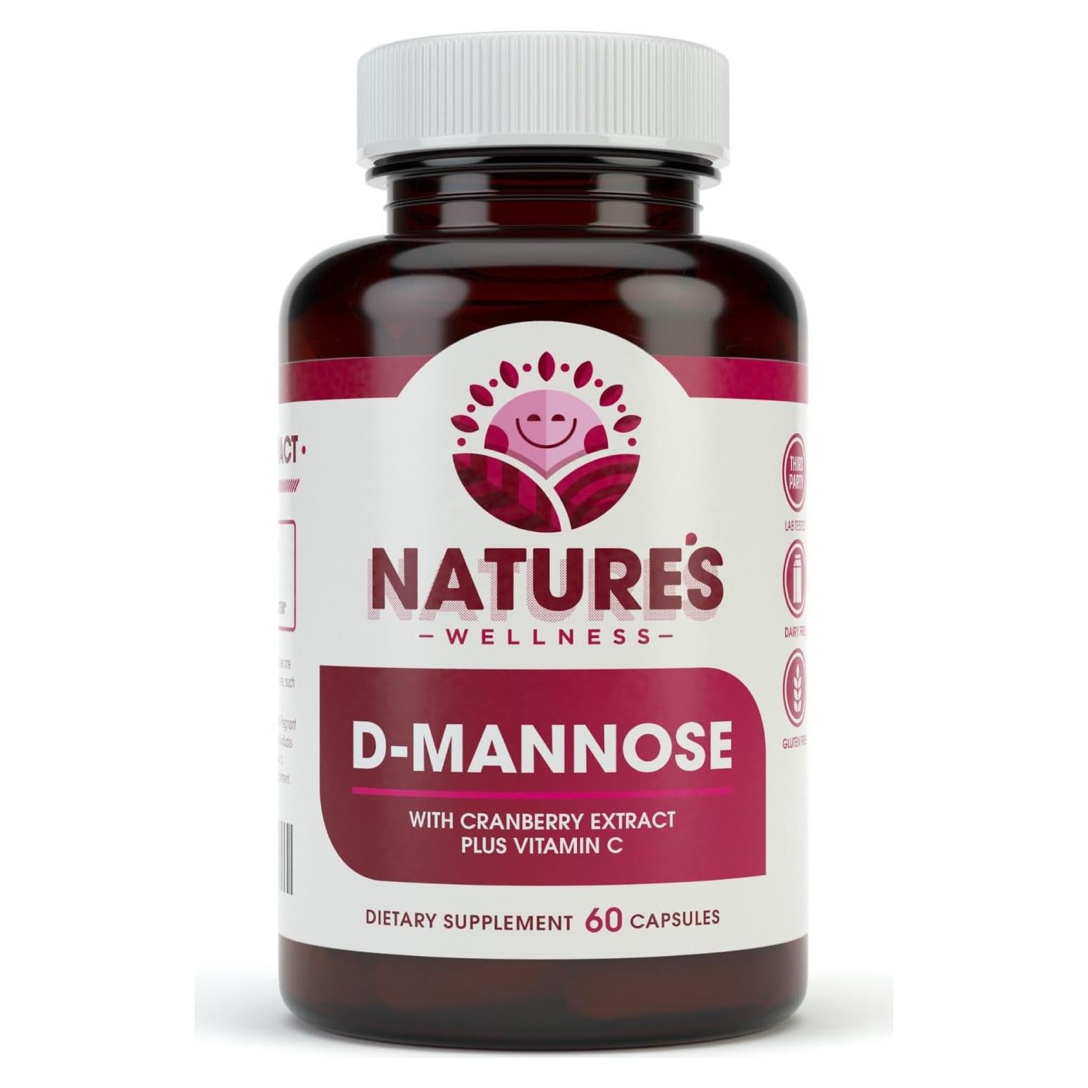 D-Mannose Natures Wellness 600mg + 200mg Arándano + Vitamina C