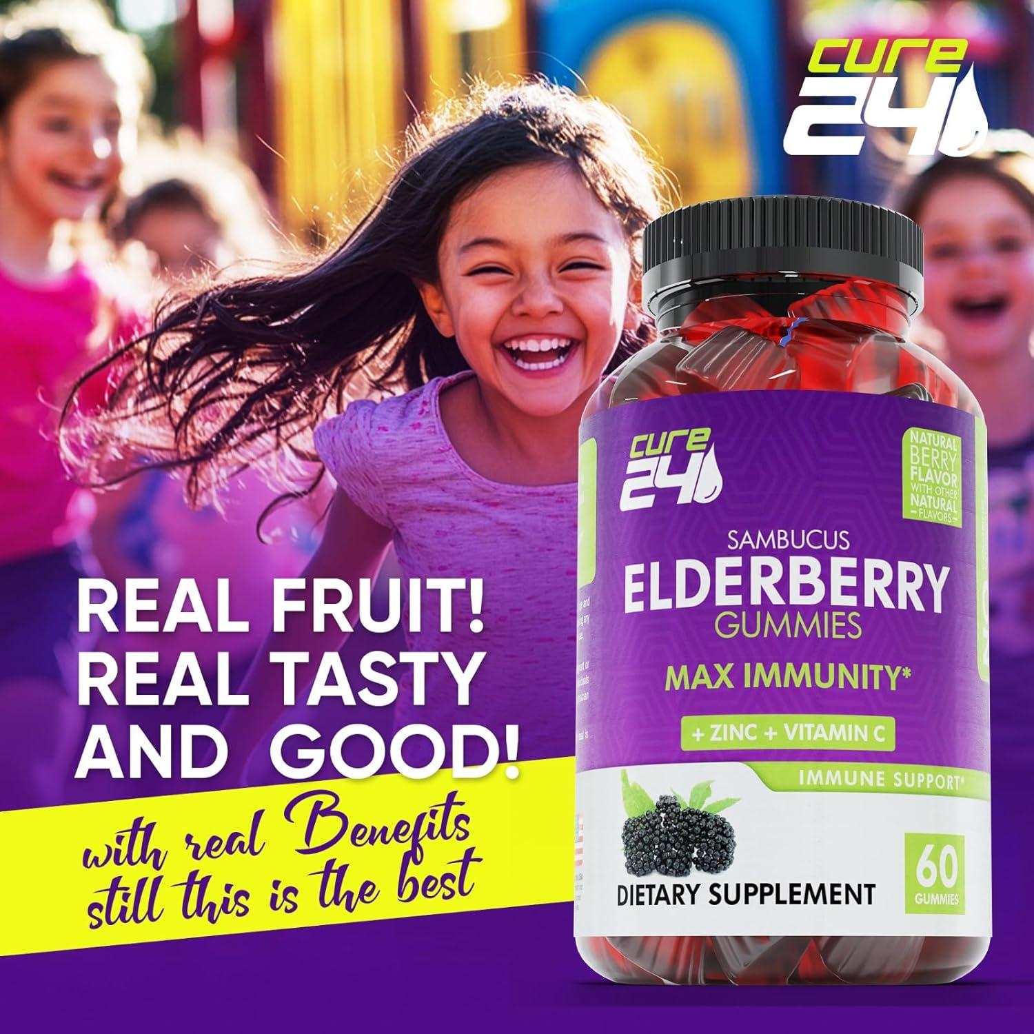 Gomitas de Saúco Cure24 con Vitamina C y Zinc - 60 Unidades