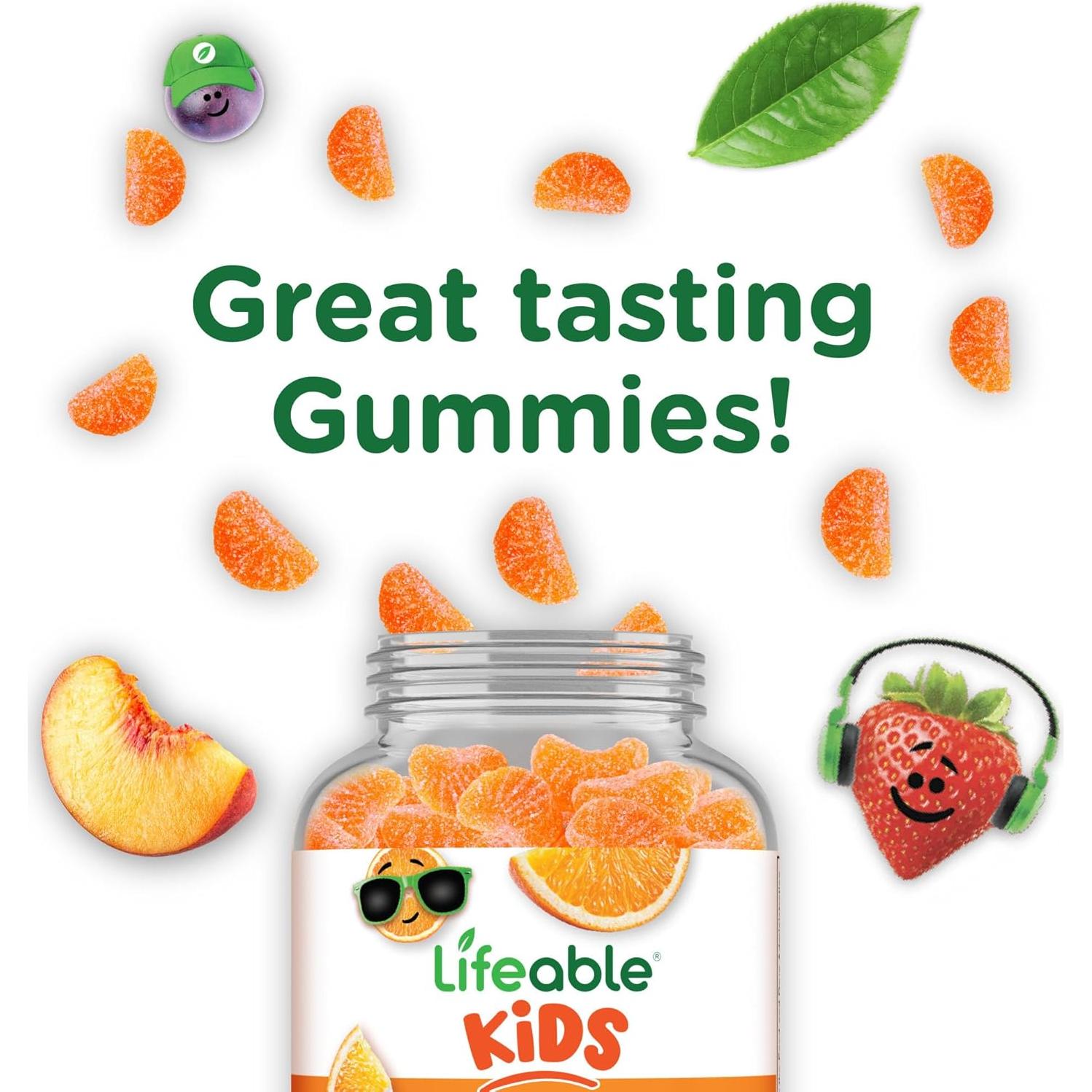 Gomitas de Vitamina C Lifeable 250mg Sabor Naranja 90 Unidades