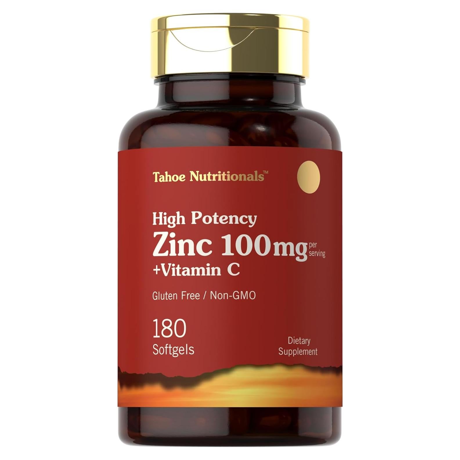 Suplemento de Zinc 100mg y Vitamina C 180 Gelatinas Blandas