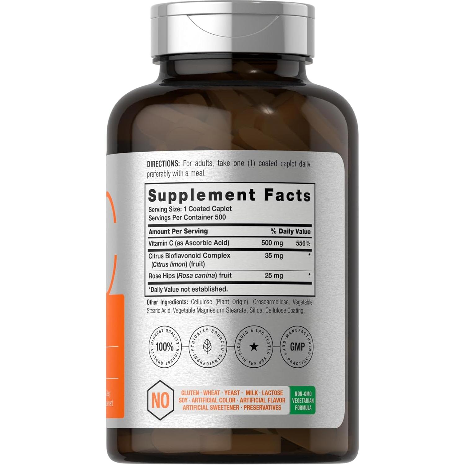 Suplemento de Vitamina C 500mg Horbäach - 500 Comprimidos