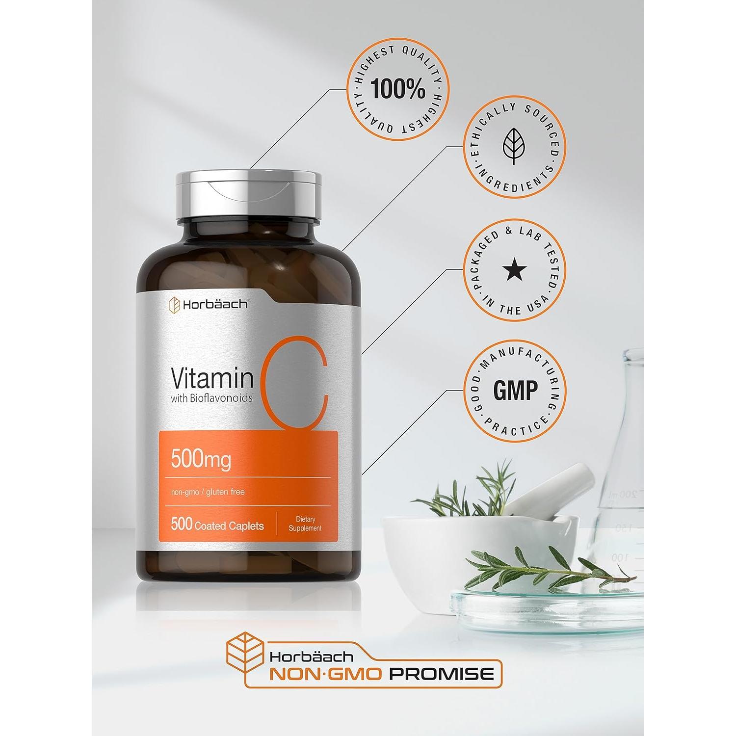 Suplemento de Vitamina C 500mg Horbäach - 500 Comprimidos