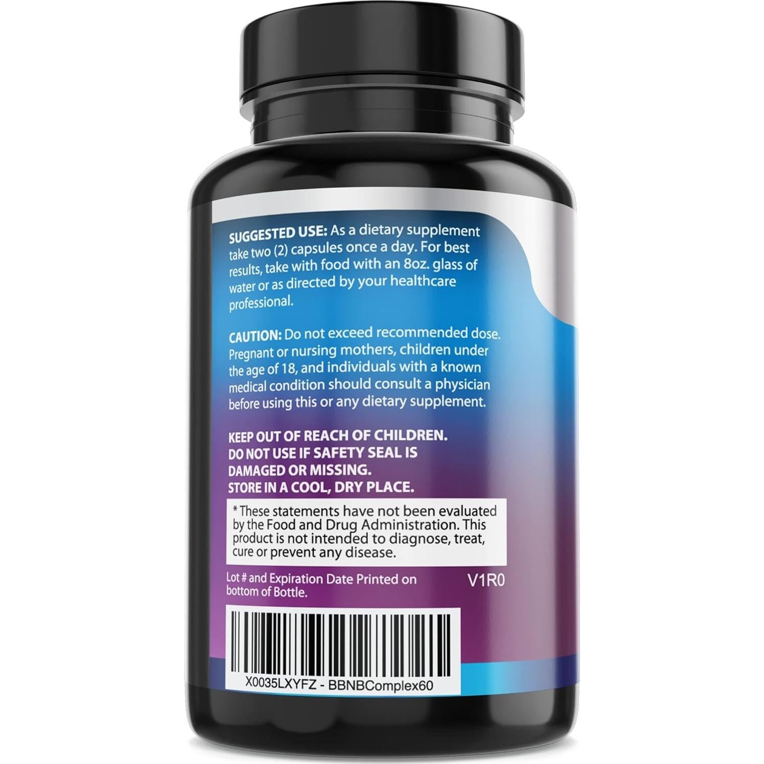 Complejo de Vitamina B B-100 Built by Nature 60 Cápsulas Veganas