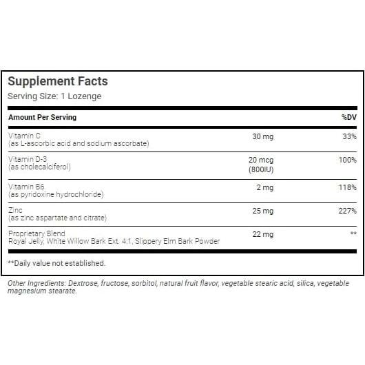 Pastillas de Zinc con Vitamina C Wonder Laboratories 100 Unidades