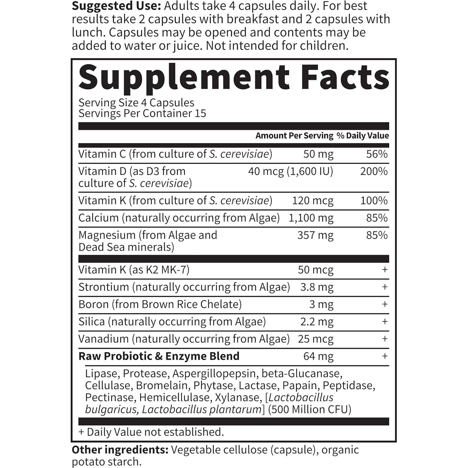 Suplemento de Calcio Crudo Garden of Life 60 Cápsulas con Magnesio