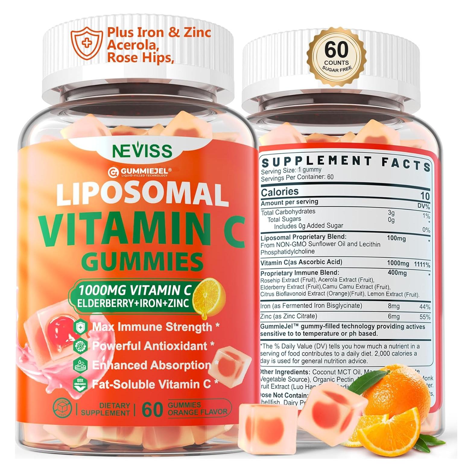 Gomitas de Vitamina C Liposomal 1000mg NEVISS - Sin Azúcar