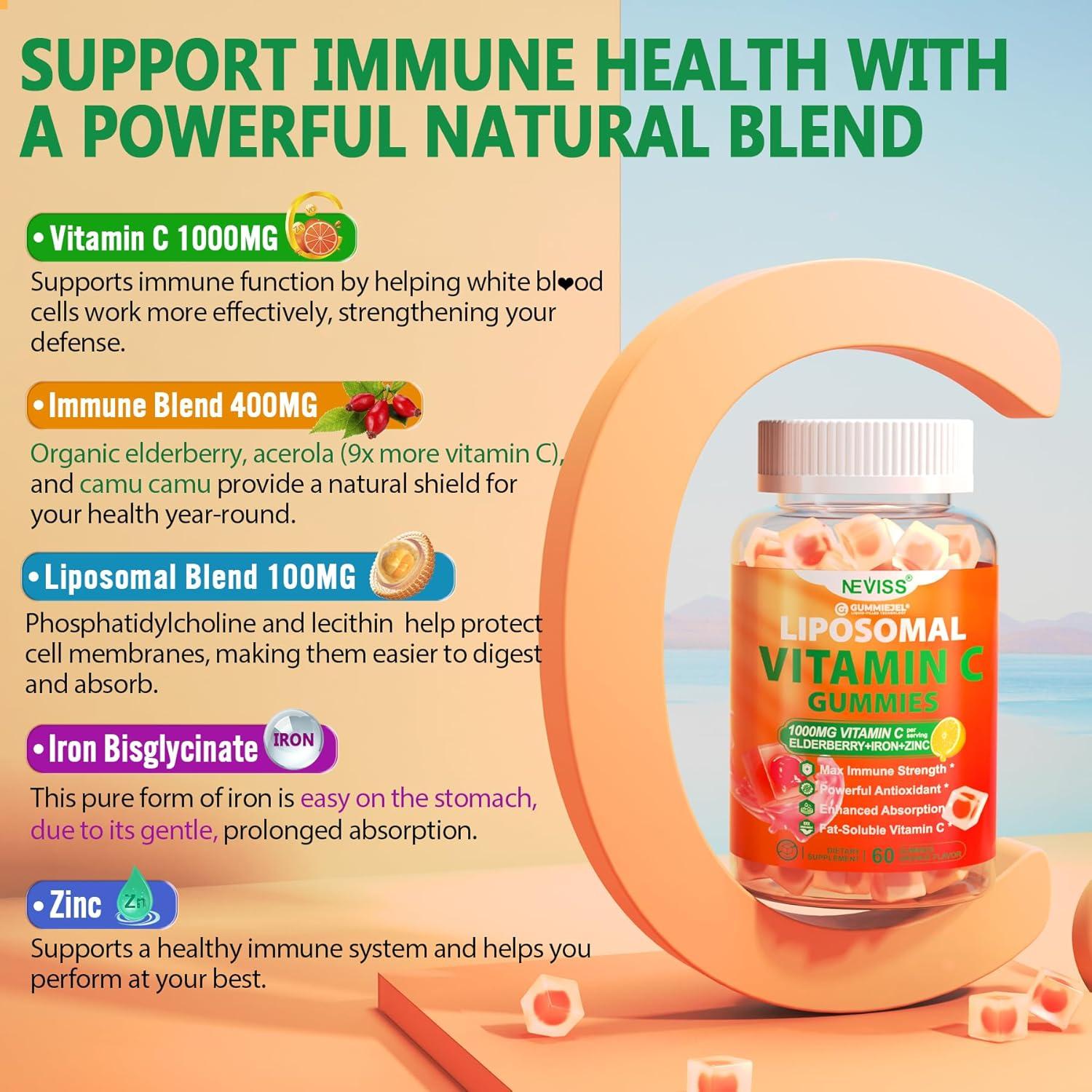 Gomitas de Vitamina C Liposomal 1000mg NEVISS - Sin Azúcar