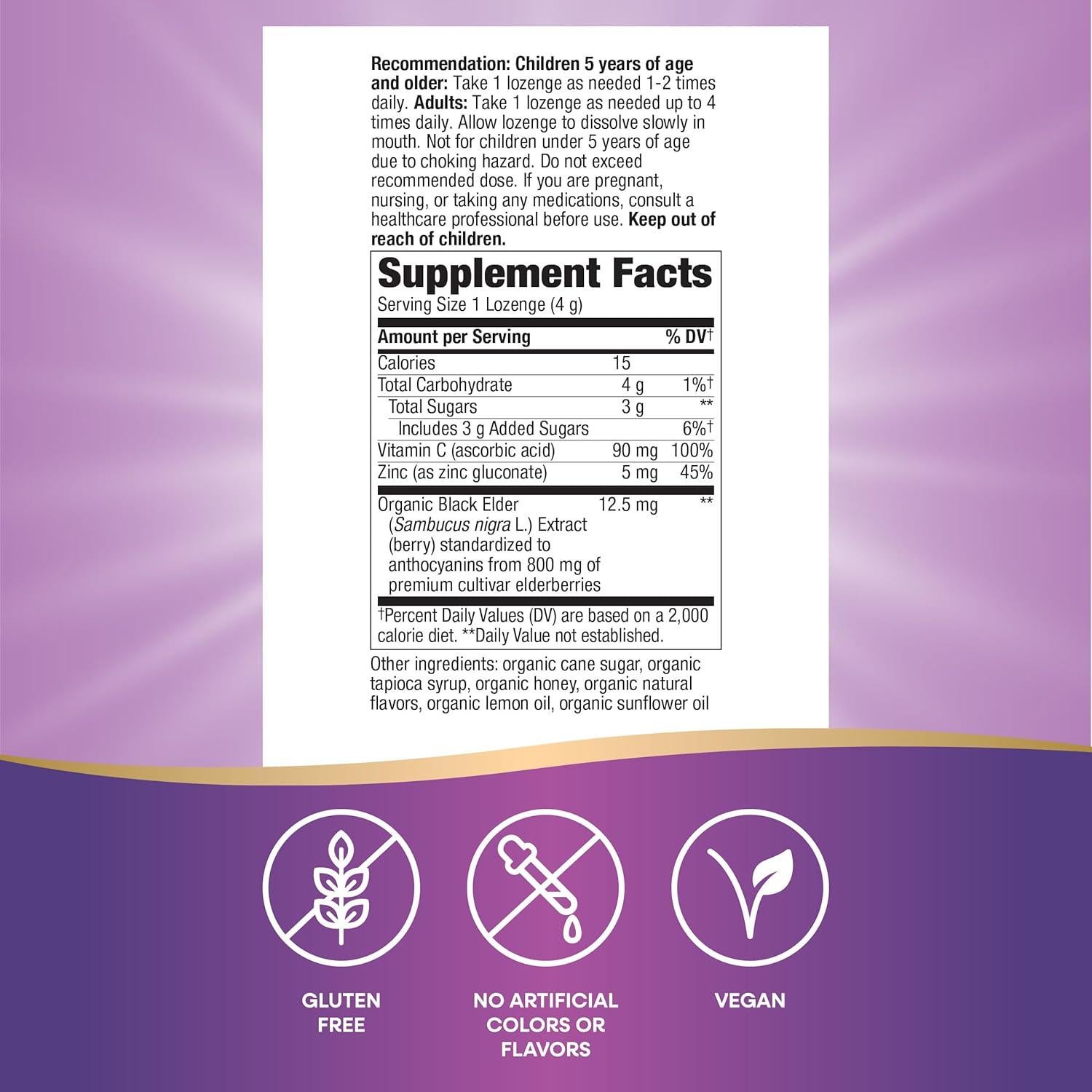 Lozenges Inmunes Nature's Way 24 Unidades Zinc Vitamina C