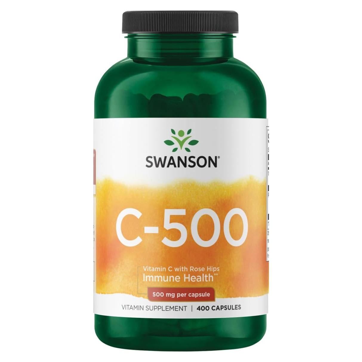 Swanson Vitamina C 500 mg con Rosa Mosqueta 400 Cápsulas