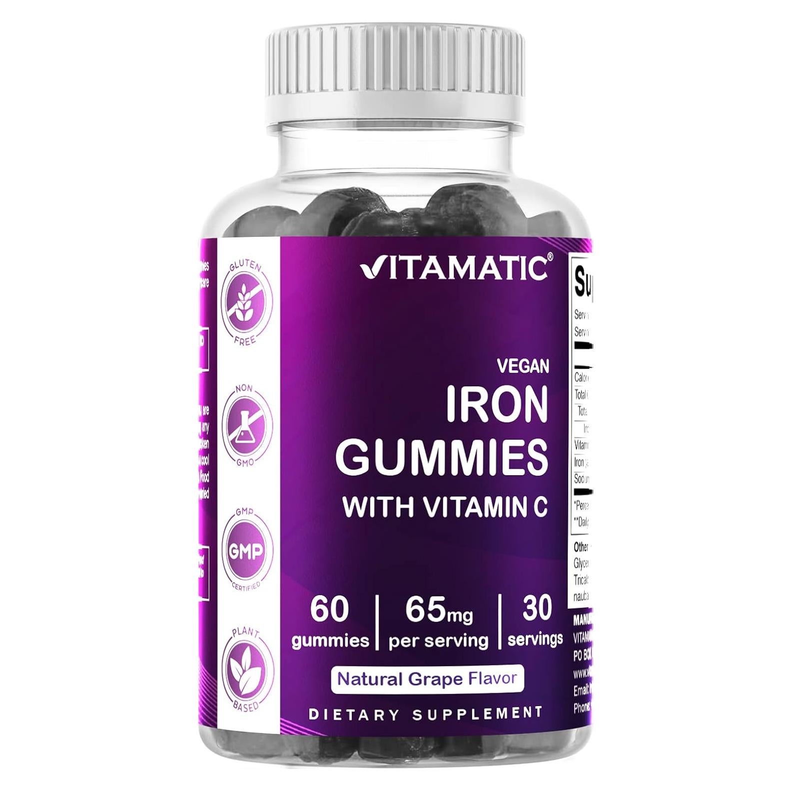 Gominolas de Hierro 65 mg Vitamatic - 60 Gominolas Veganas