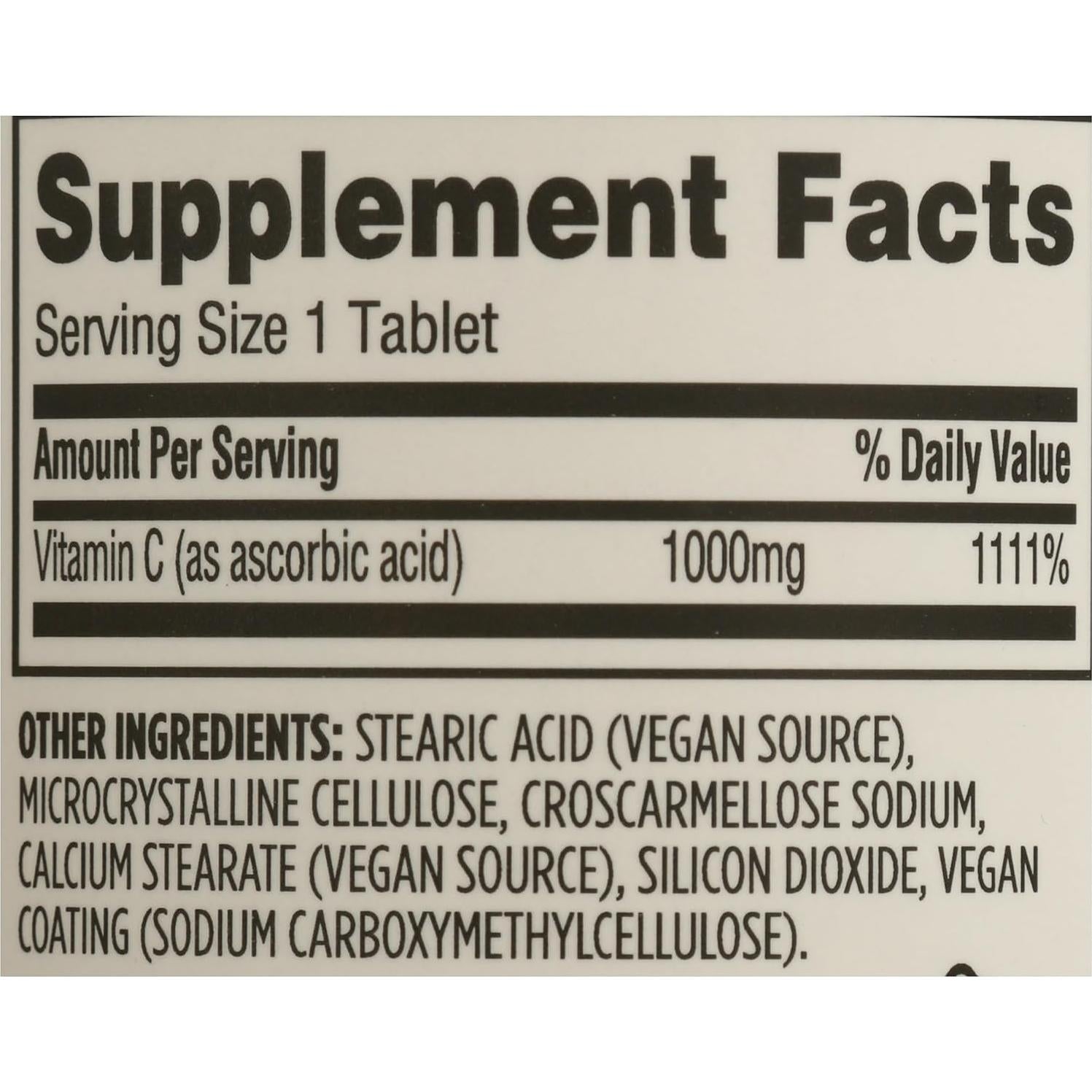 Vitamina C 1000mg Whole Foods Market 250 Cápsulas Veganas