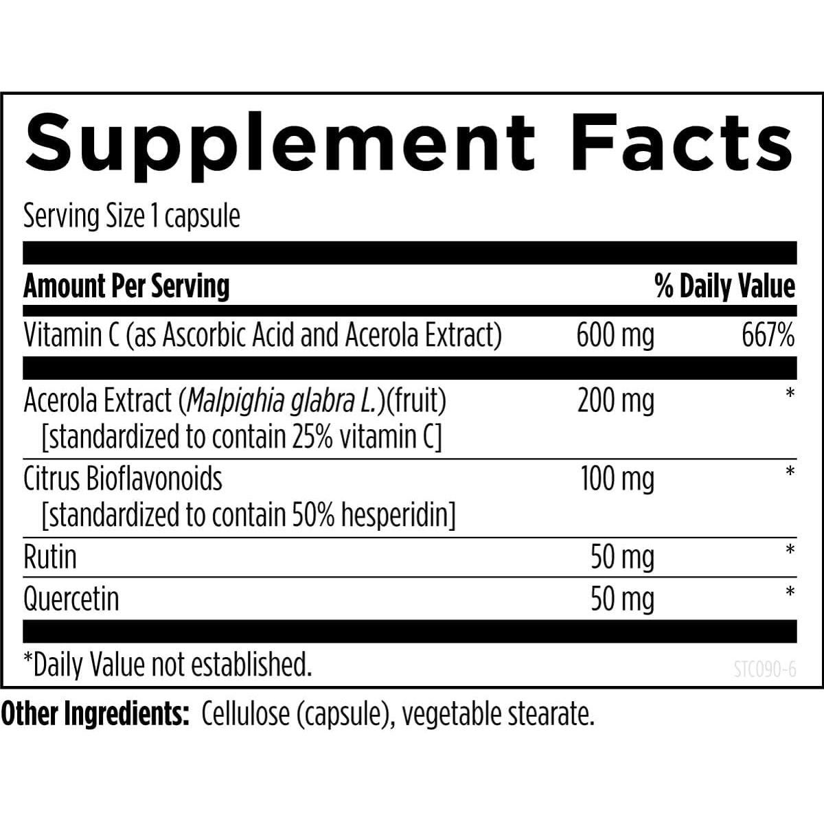 Suplemento de Vitamina C + Quercetina Stellar - 90 Cápsulas