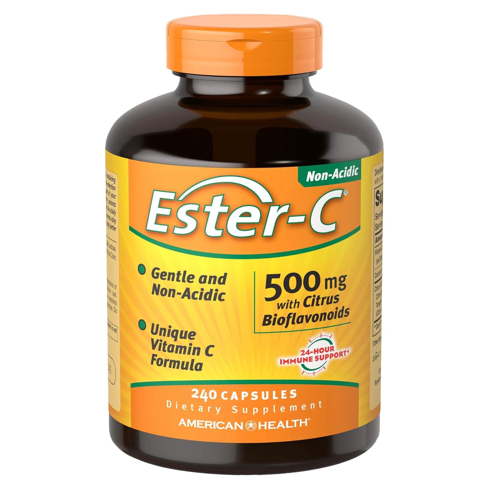 Ester-C Vitamina C 500 mg Suave para el Estómago 240 Cápsulas