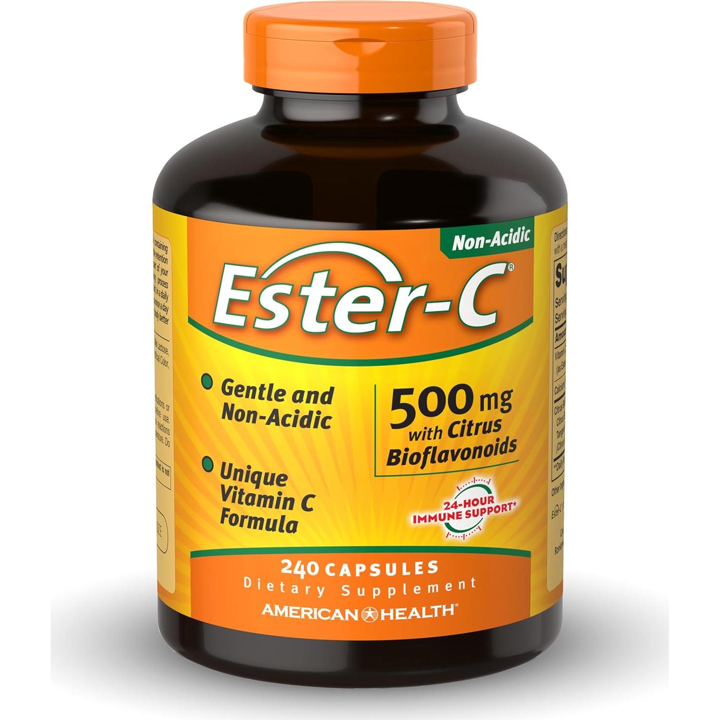 Ester-C Vitamina C 500 mg Suave para el Estómago 240 Cápsulas