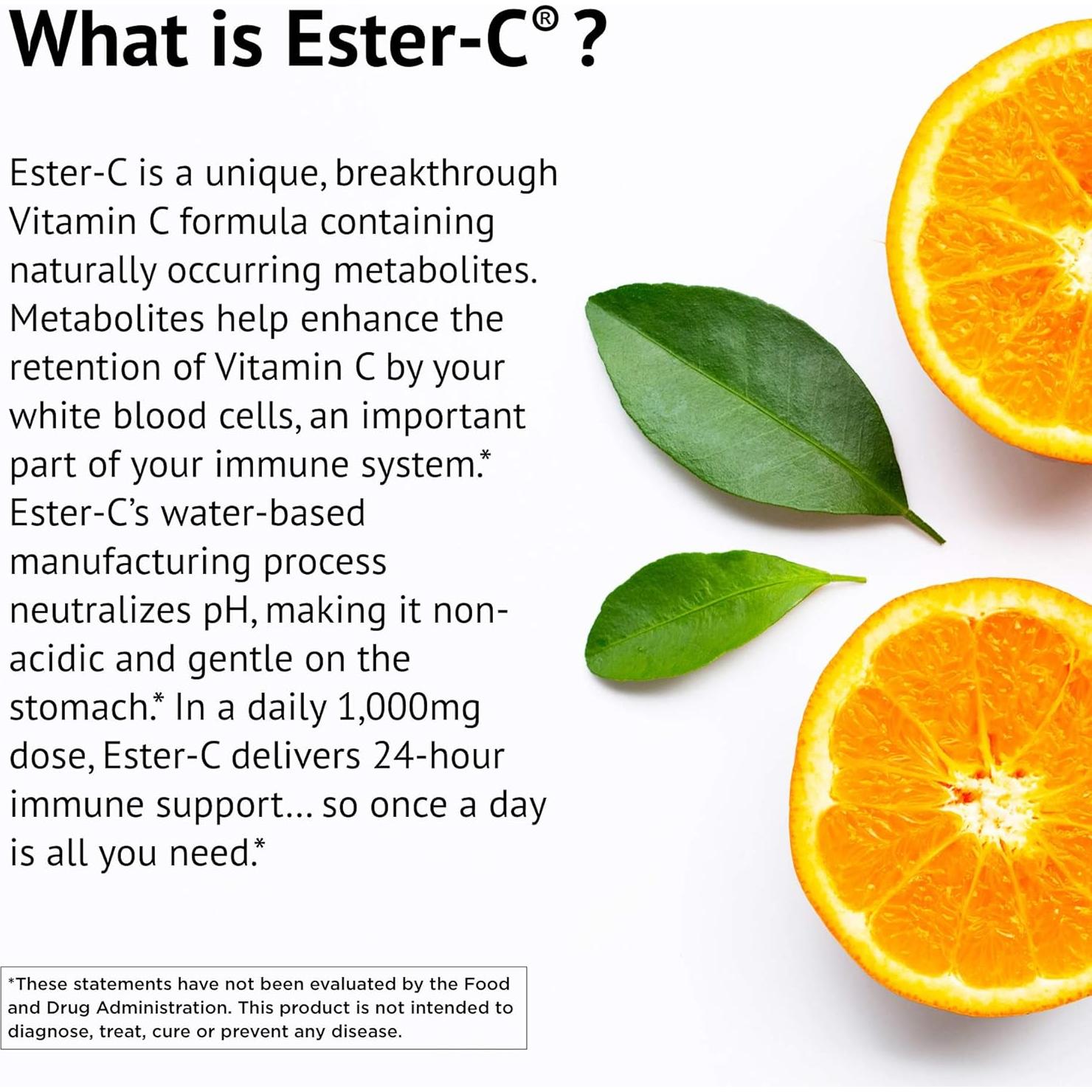 Ester-C Vitamina C 500 mg Suave para el Estómago 240 Cápsulas