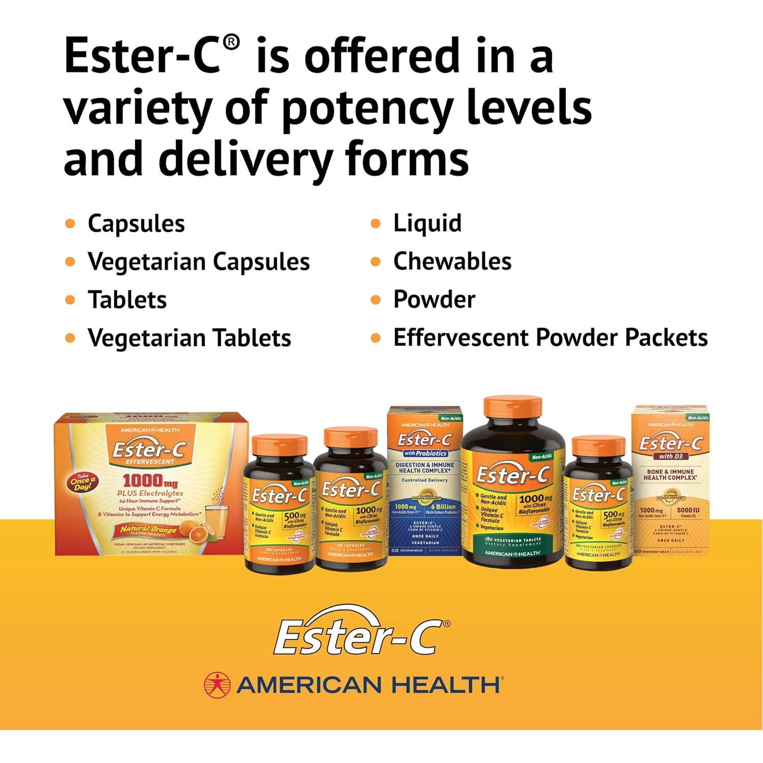 Ester-C Vitamina C 500 mg Suave para el Estómago 240 Cápsulas