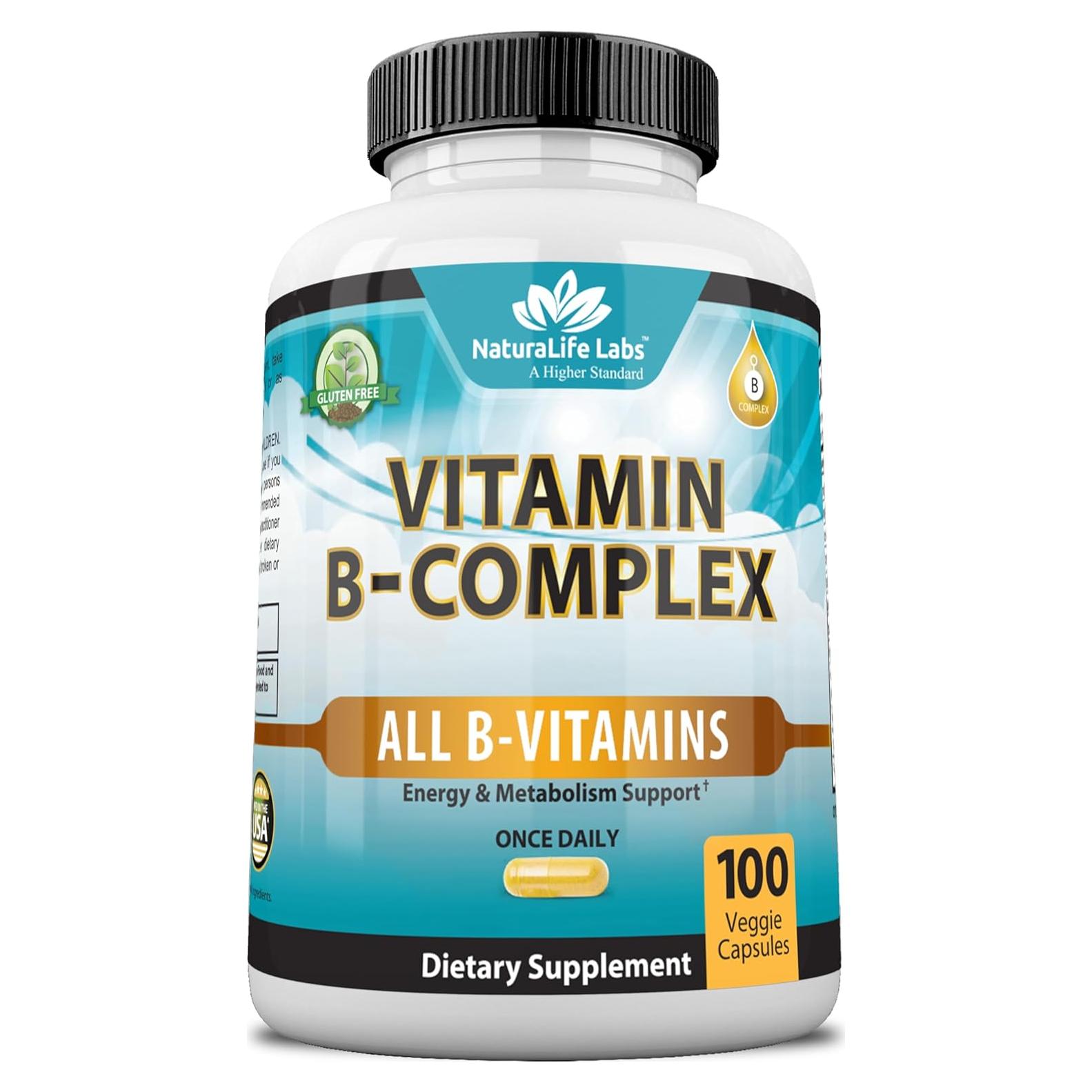 Complejo de Vitamina B NaturaLife Labs 100 Cápsulas Vegetales