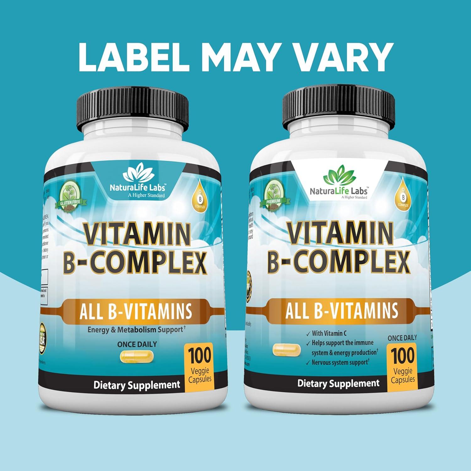 Complejo de Vitamina B NaturaLife Labs 100 Cápsulas Vegetales