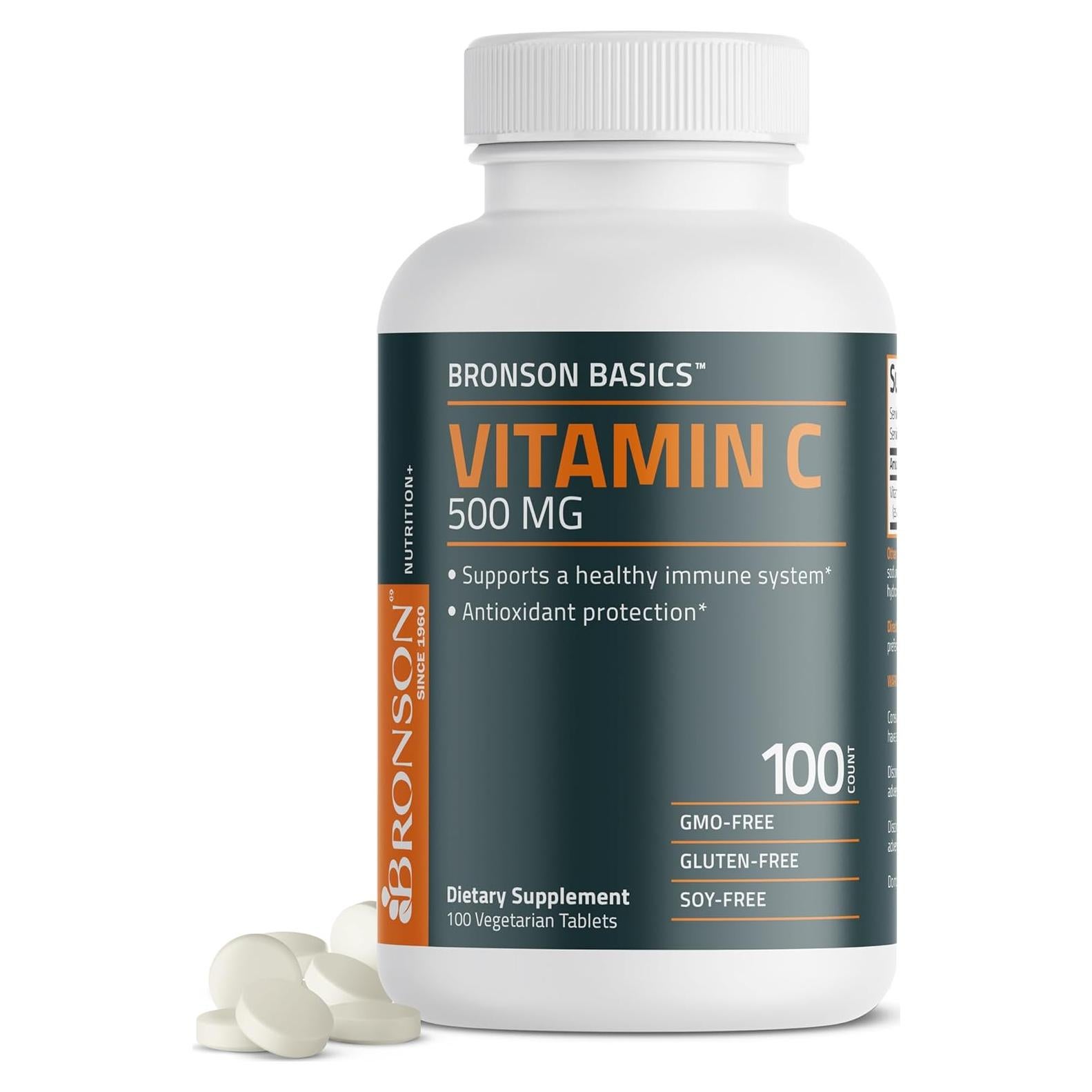 Vitamina C 500 MG Bronson - 100 Tabletas Vegetarianas