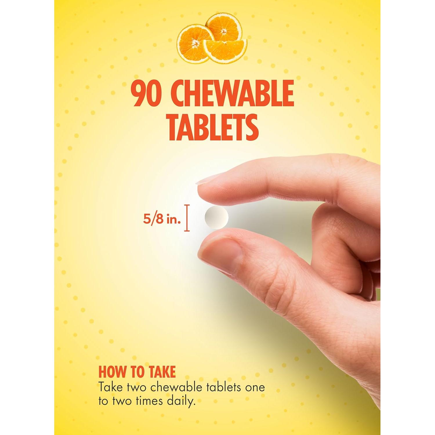 Vitamina C Masticable Sundance 1000mg 90 Tabletas Sabor Naranja