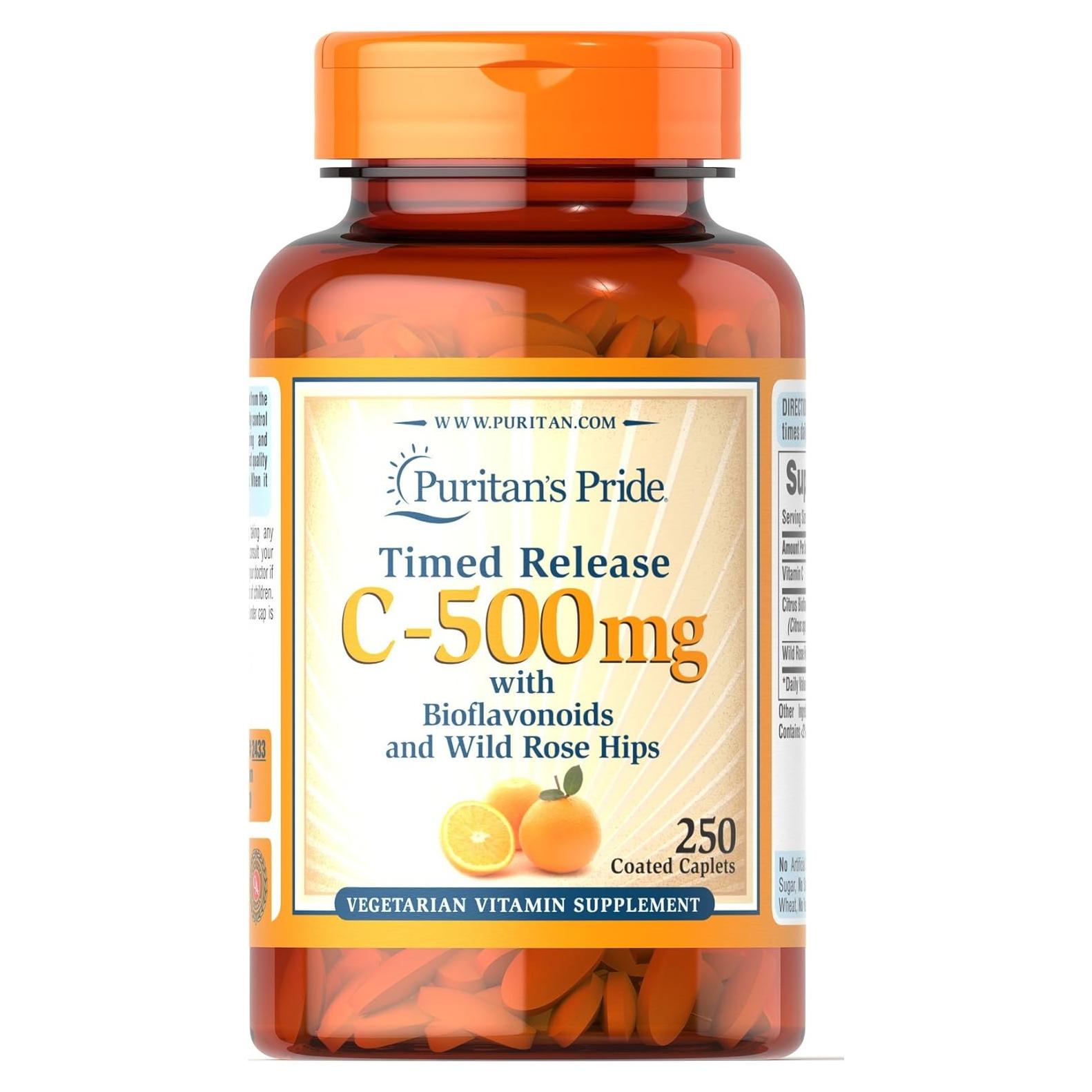 Caplets de Vitamina C 500 mg con Escaramujo NBTY 250 Unidades