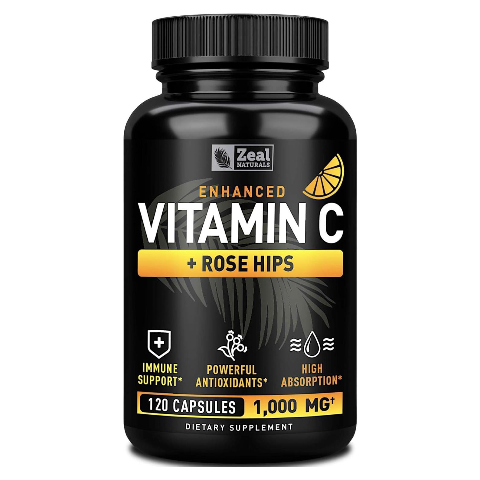Vitamina C 1000mg Zeal Naturals con Rosa Mosqueta - 120 Cápsulas