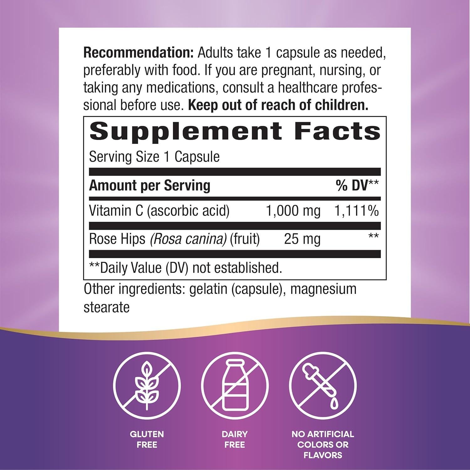 Vitamina C Extra Fuerte Nature's Way 1000 mg con Rosa Mosqueta