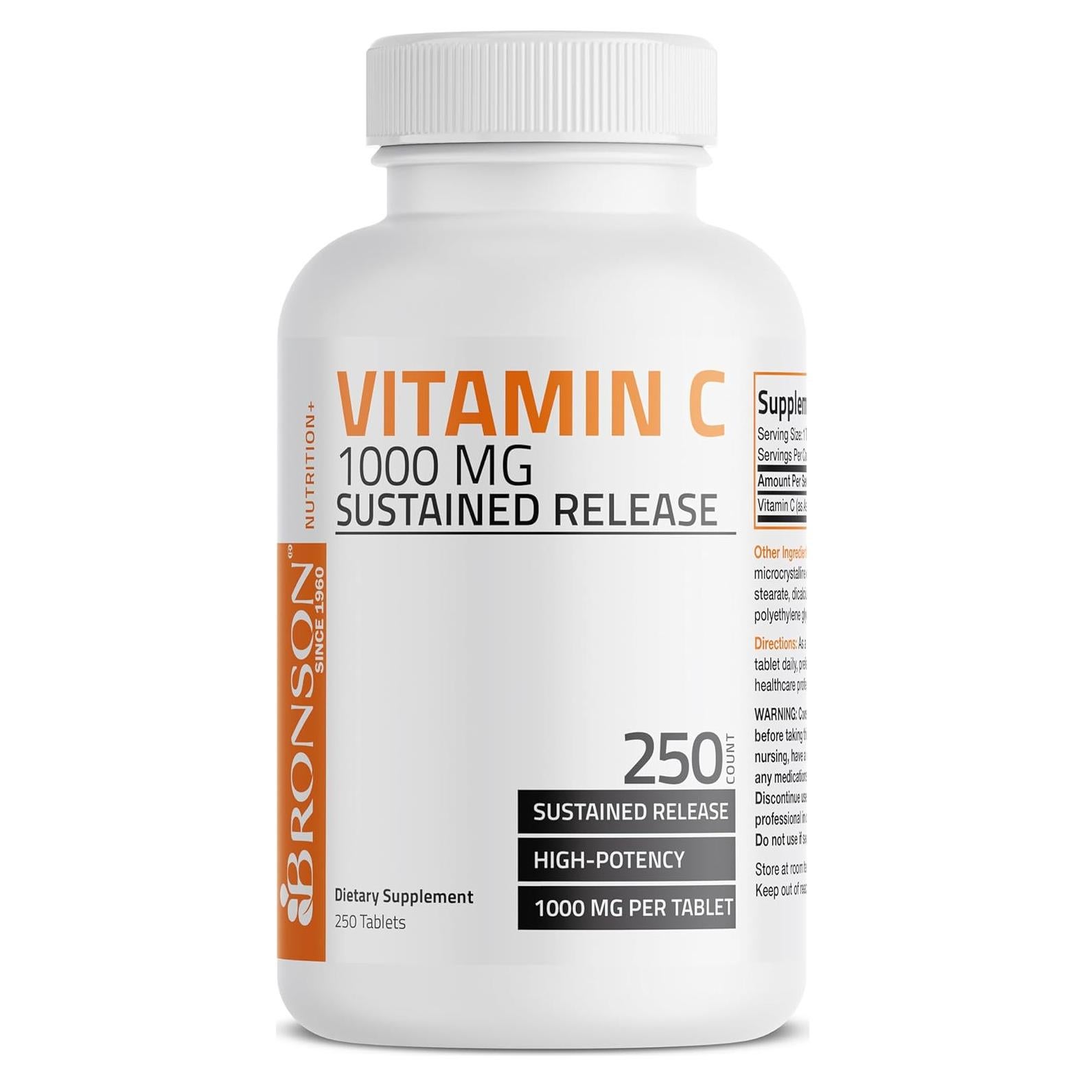 Vitamina C 1000 mg Bronson Liberación Prolongada 250 Tabletas