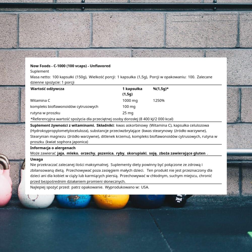 Vitamina C-1000 NOW Foods - 100 Cápsulas Veganas