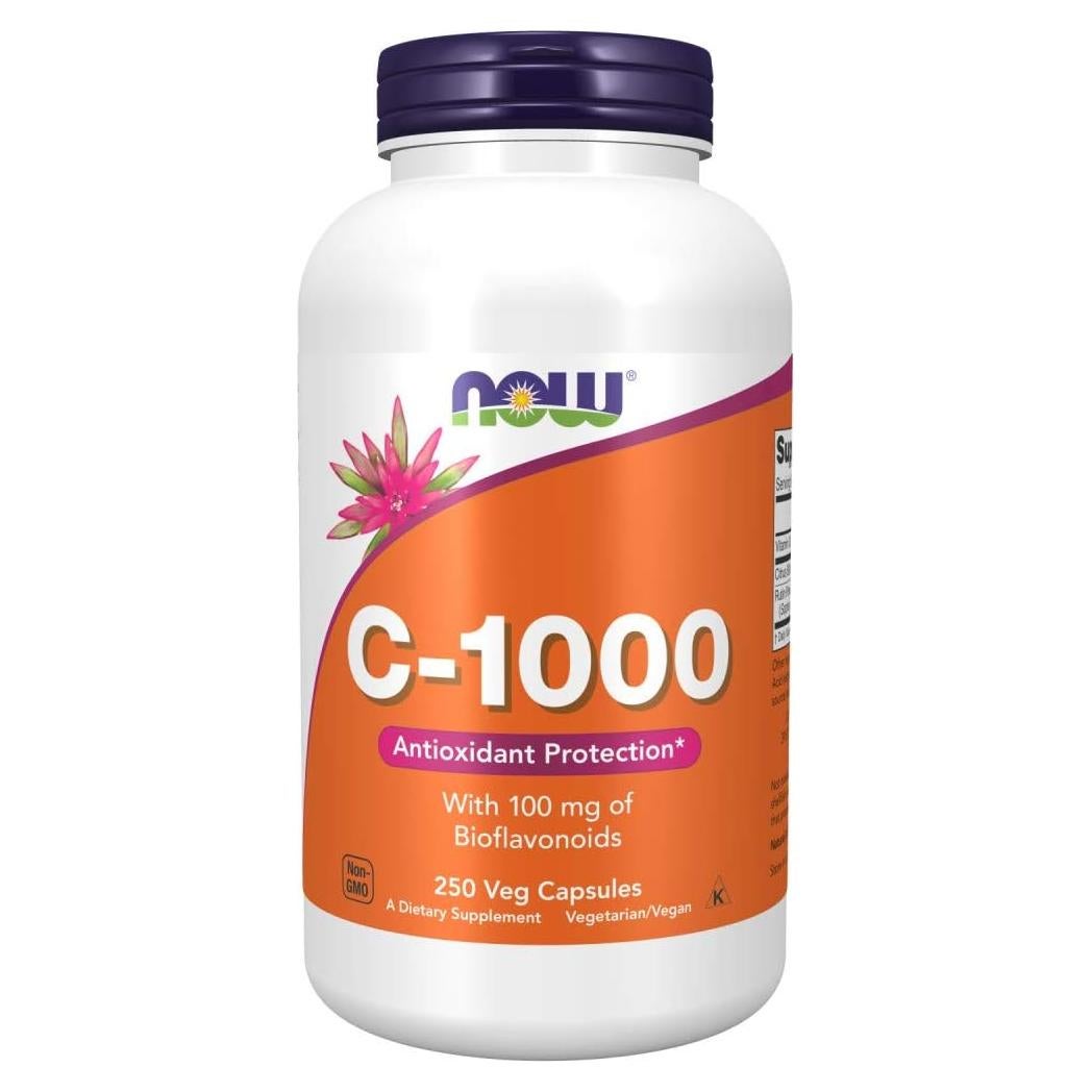 Vitamina C 1000 mg Now Foods con Bioflavonoides 250 Cápsulas Veganas
