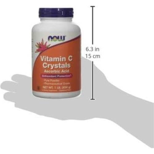 Cristales de Vitamina C Now Foods 0.45 kg Ácido Ascórbico