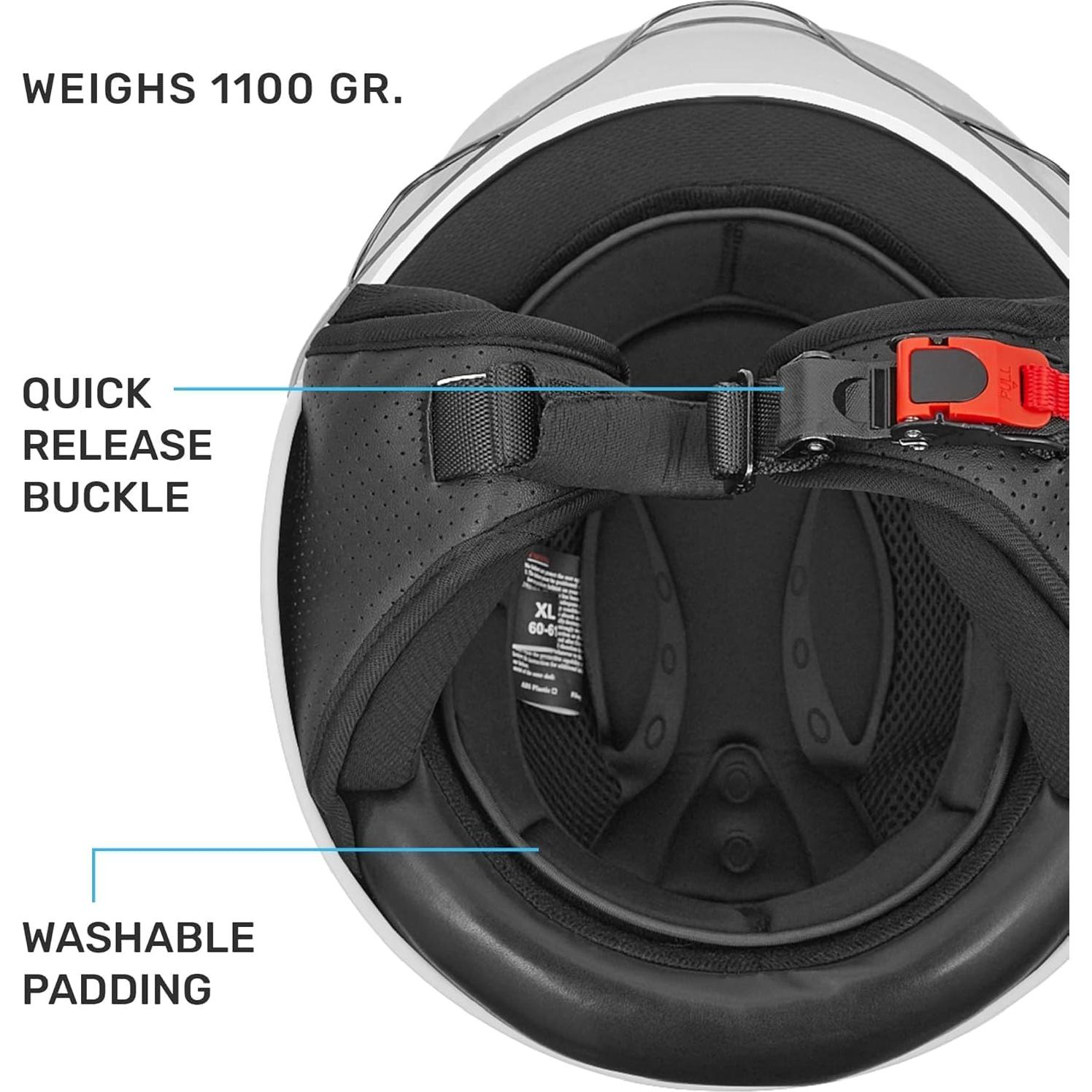 Casco de Motocicleta Westt Clásico 3/4 Negro Mate 55-56 cm