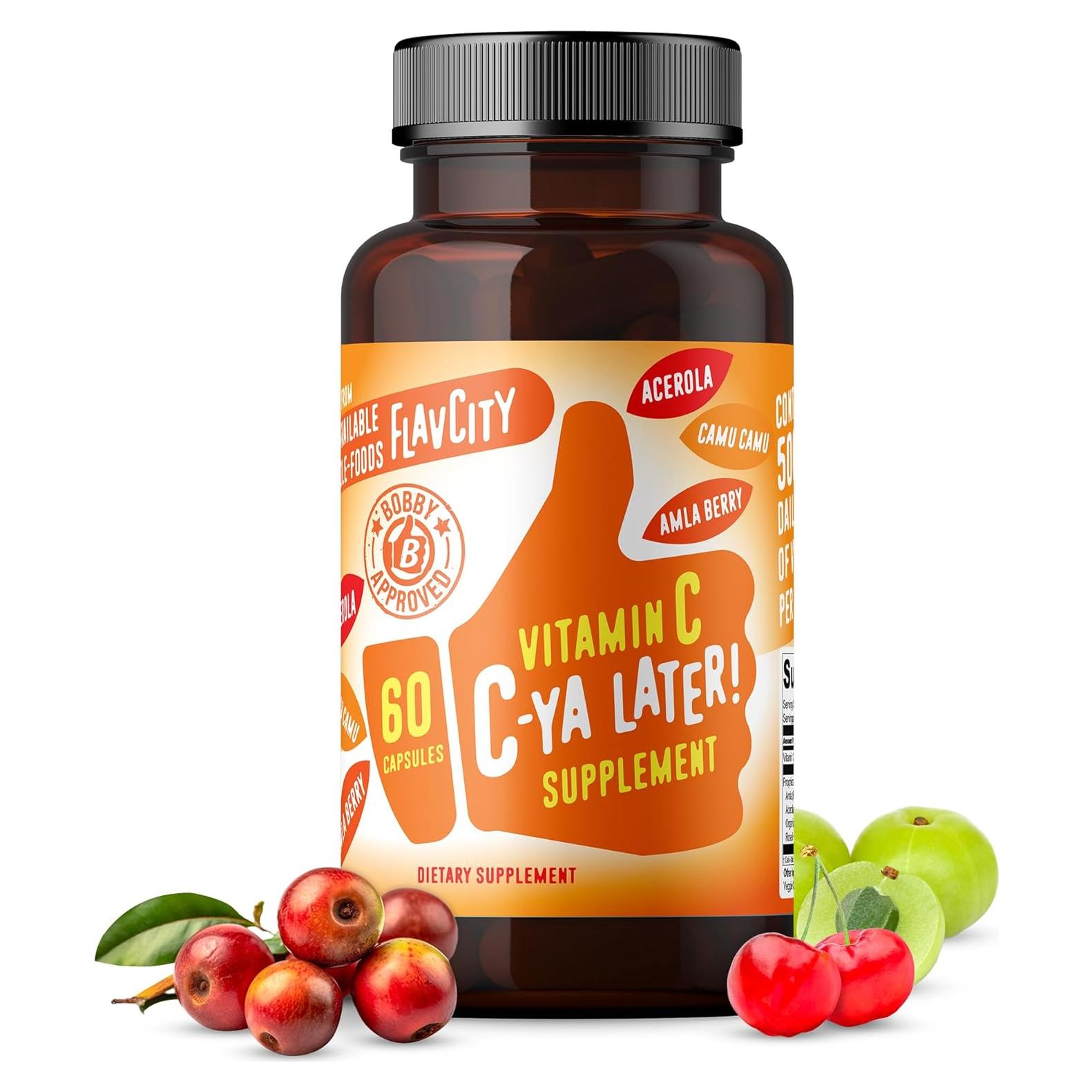Suplemento Vitamina C FlavCity C-Ya Later! 60 Cápsulas