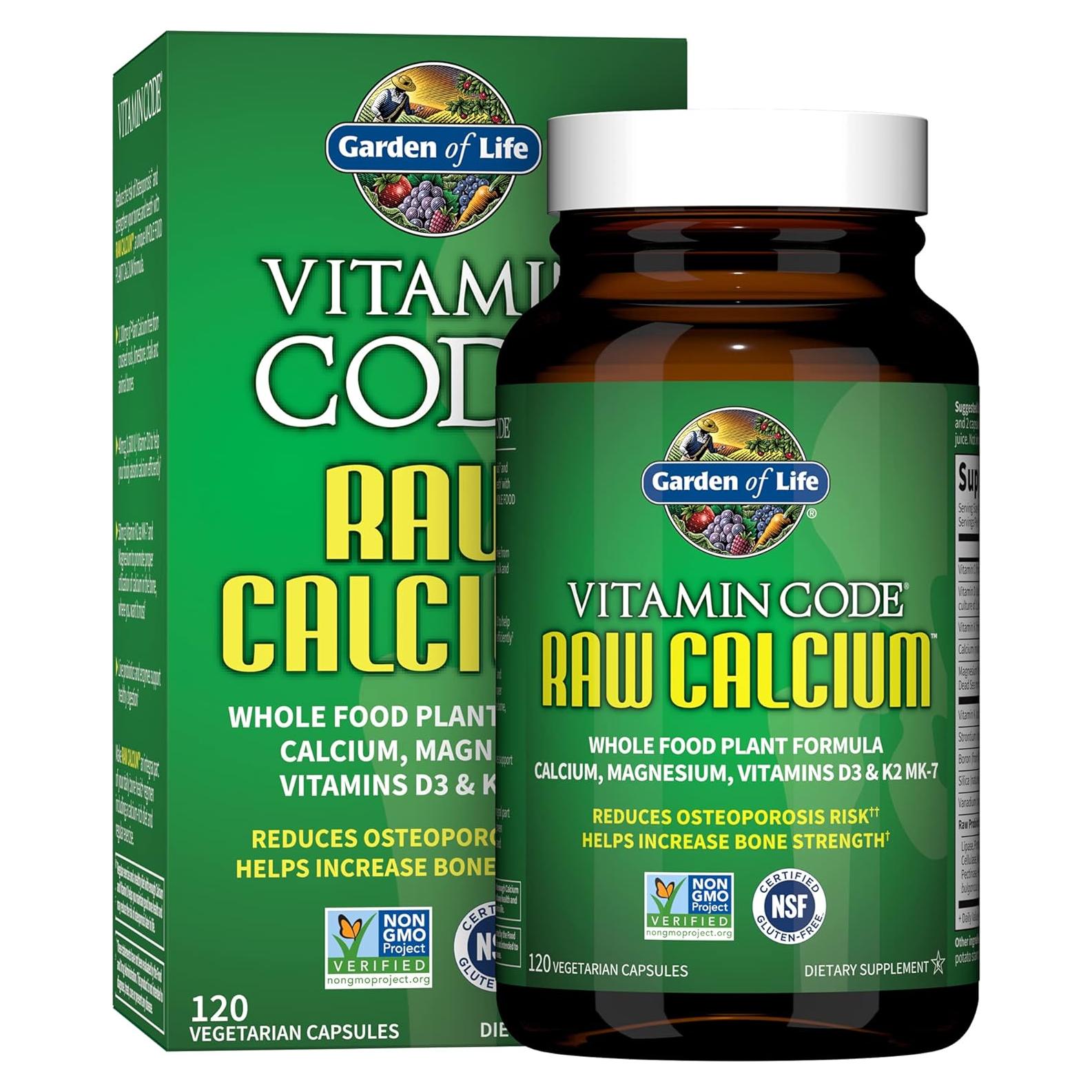 Suplemento de Calcio Crudo Garden of Life 120 Cápsulas