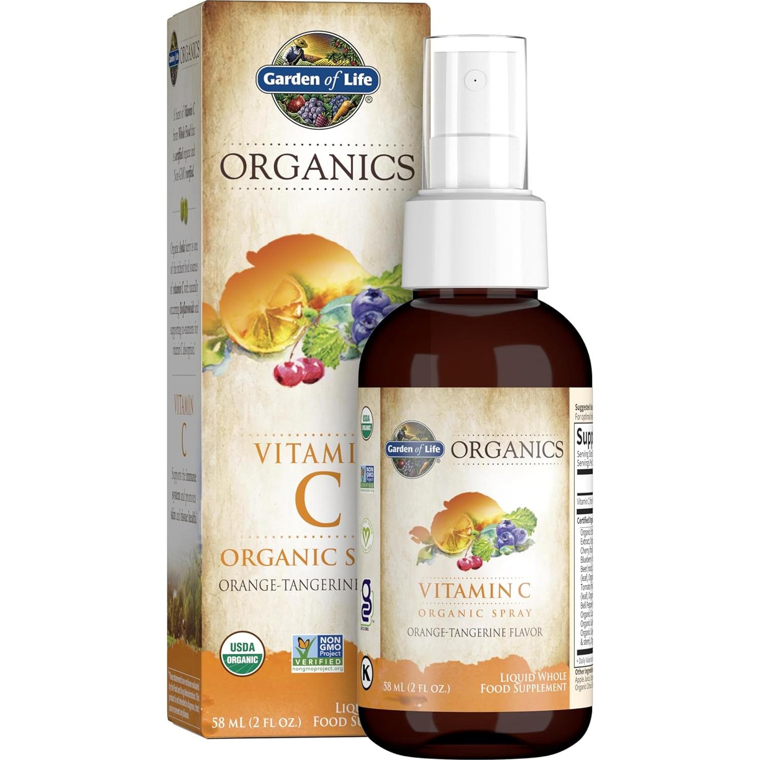 Spray de Vitamina C Orgánica Garden of Life 60ml - Naranja y Cereza