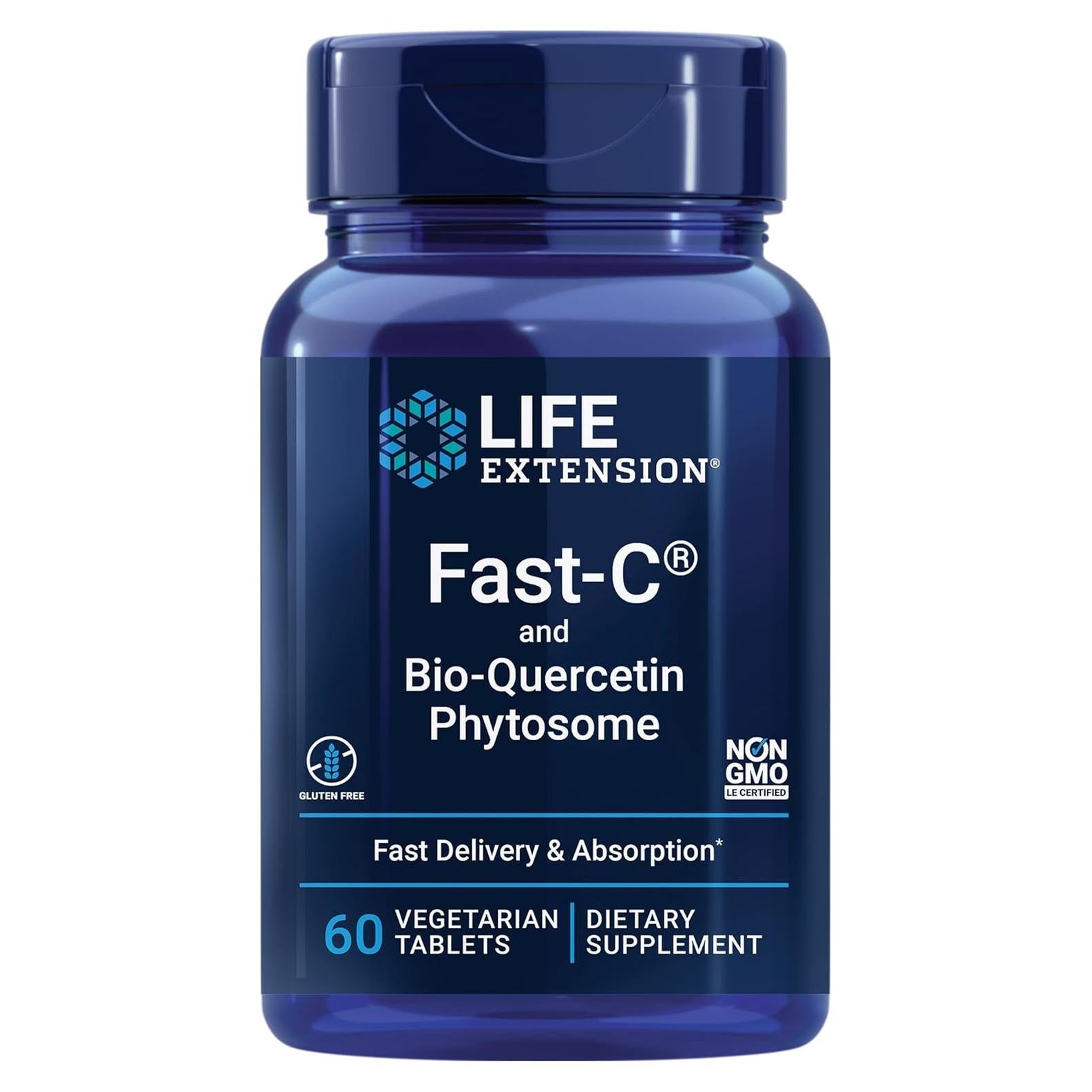 Life Extension Fast-C® y Bio-Quercetina® 60 Tabletas Vegetarianas